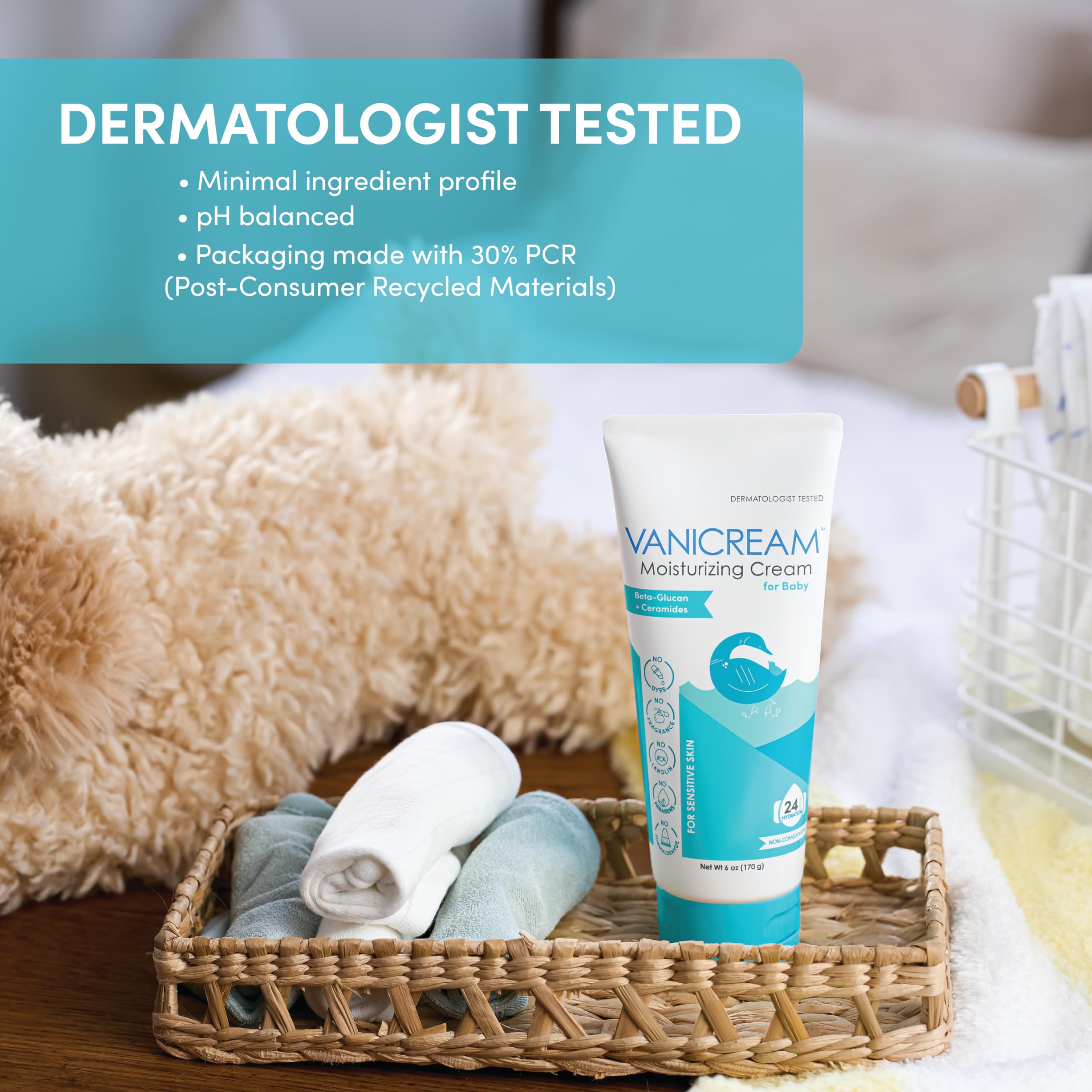 Foto 5 pulgar | Crema Hidratante Vanicream For Baby Gentle 177 Ml Con Betaglucano - Venta Internacional.