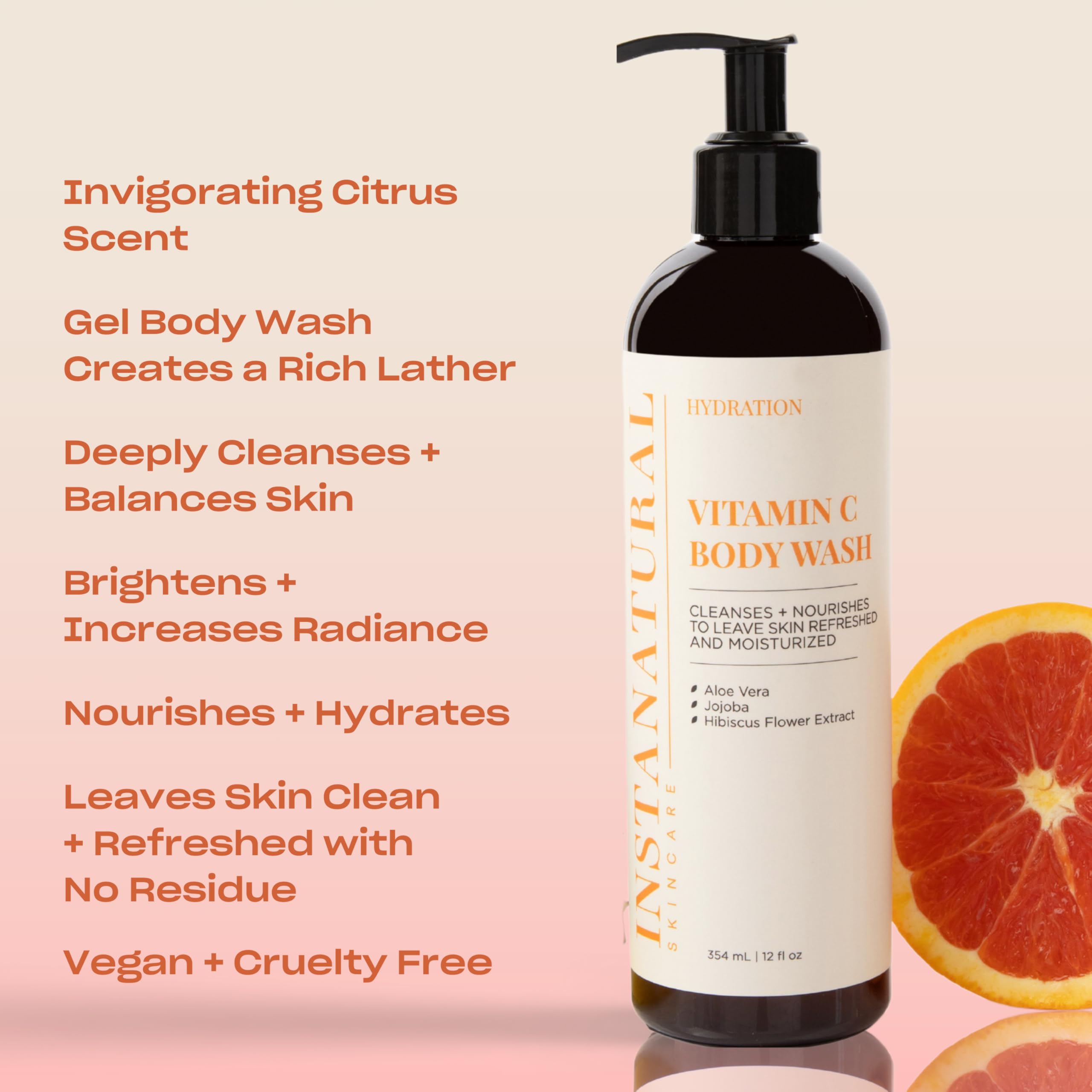 Foto 3 pulgar | Gel De Baño Instanatural Con Vitamina C 355 Ml Con Aloe Vera Y Jojoba - Venta Internacional.