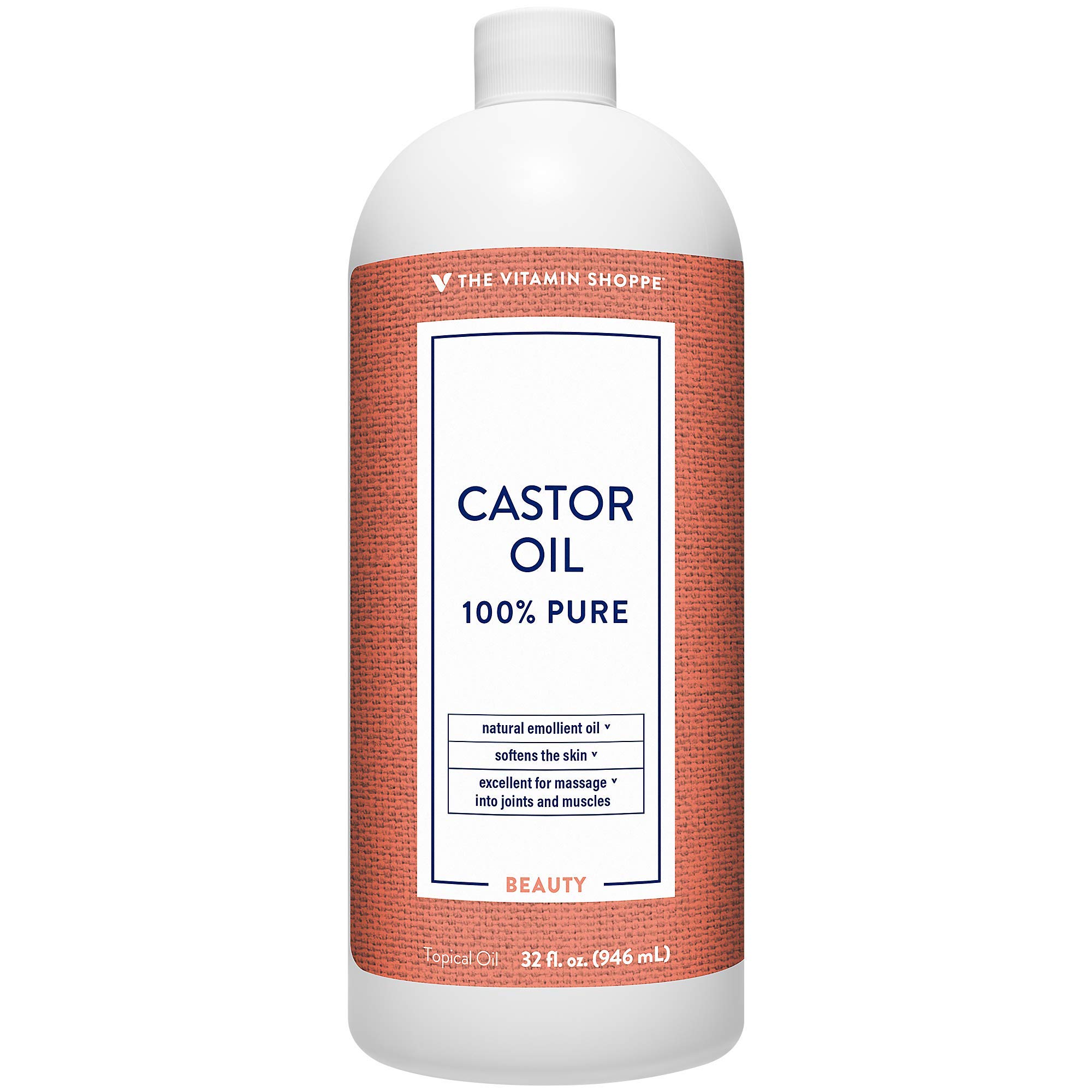 Aceite De Ricino The Vitamin Shoppe 100% Puro, 960 Ml, Para Piel Suave - Venta Internacional.