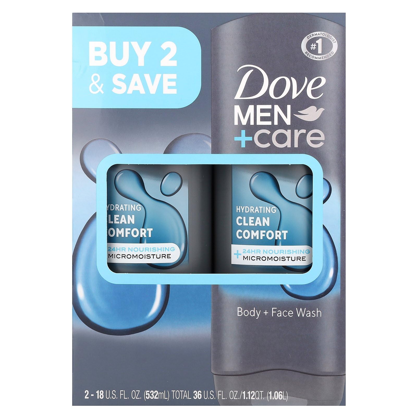 Foto 3 pulgar | Jabón Corporal Dove Men +Care Clean Comfort 2 Piezas-Venta Internacional