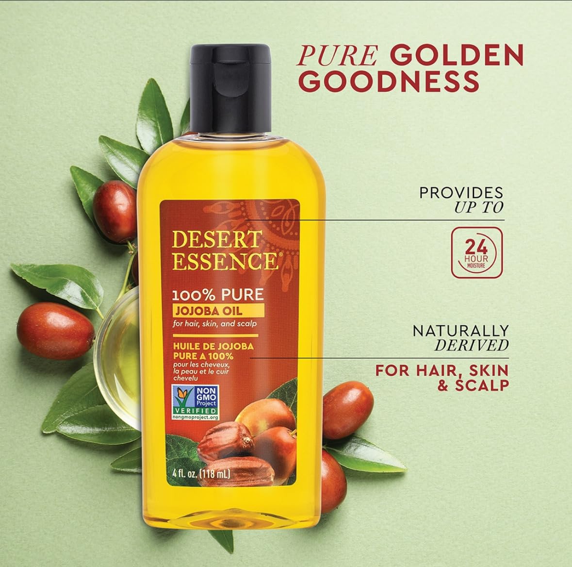 Foto 3 pulgar | Aceite De Jojoba Desert Essence 100% Puro  120 Ml  Para Cabello Y Piel - Venta Internacional.