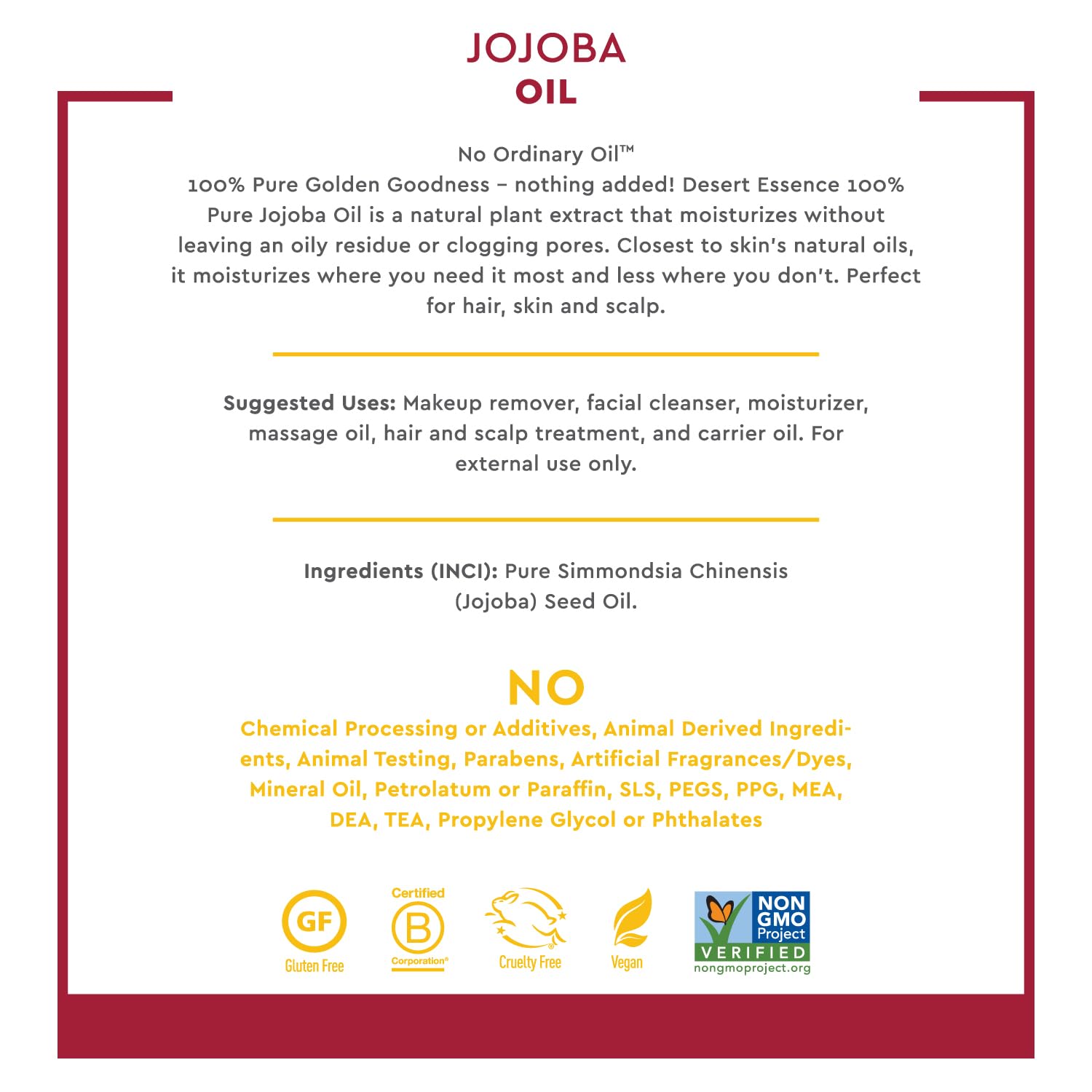 Foto 5 | Aceite De Jojoba Desert Essence 100% Puro  120 Ml  Para Cabello Y Piel - Venta Internacional.