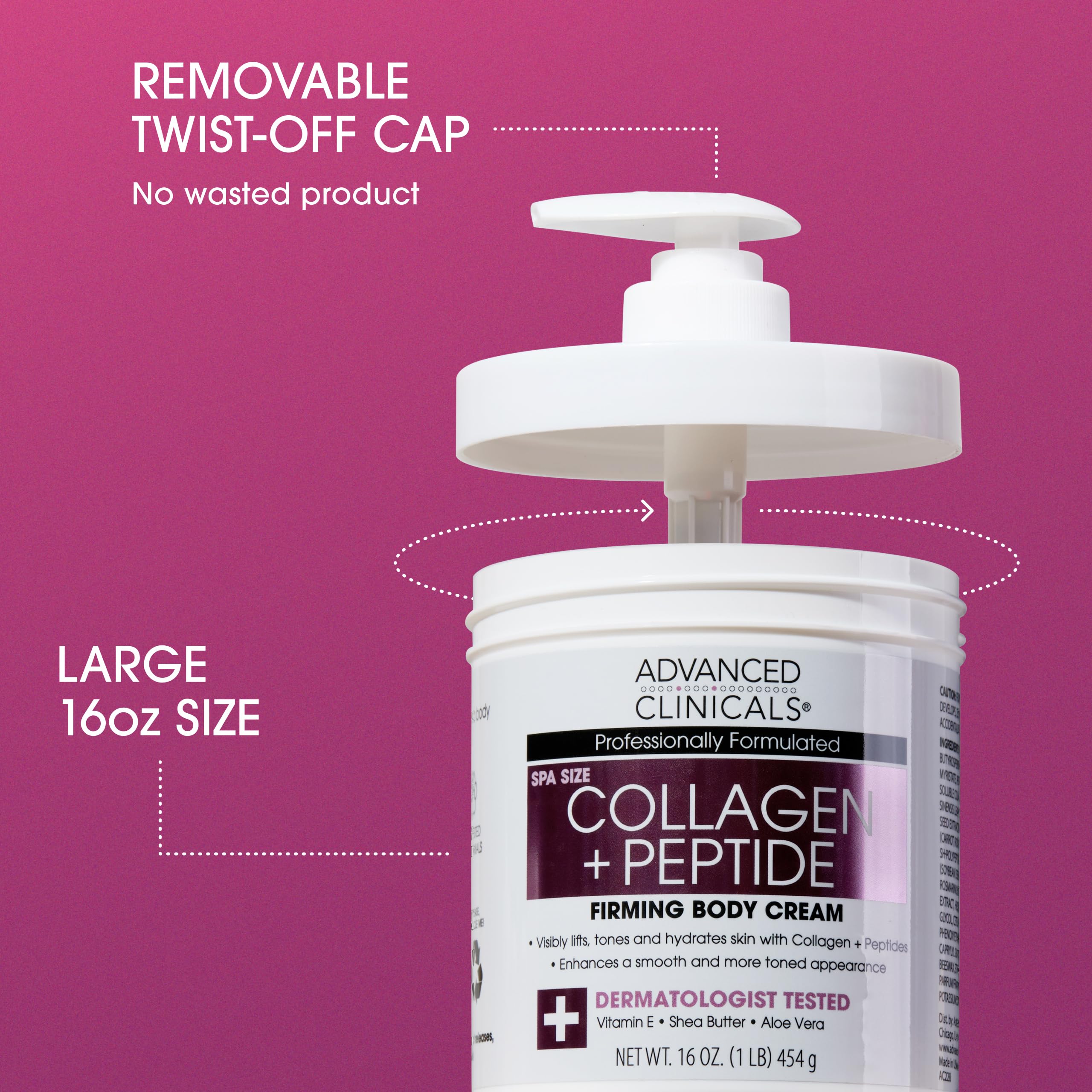 Foto 3 pulgar | Loción Corporal E Hidratante Facial Advanced Clinicals Collagen - Venta Internacional.
