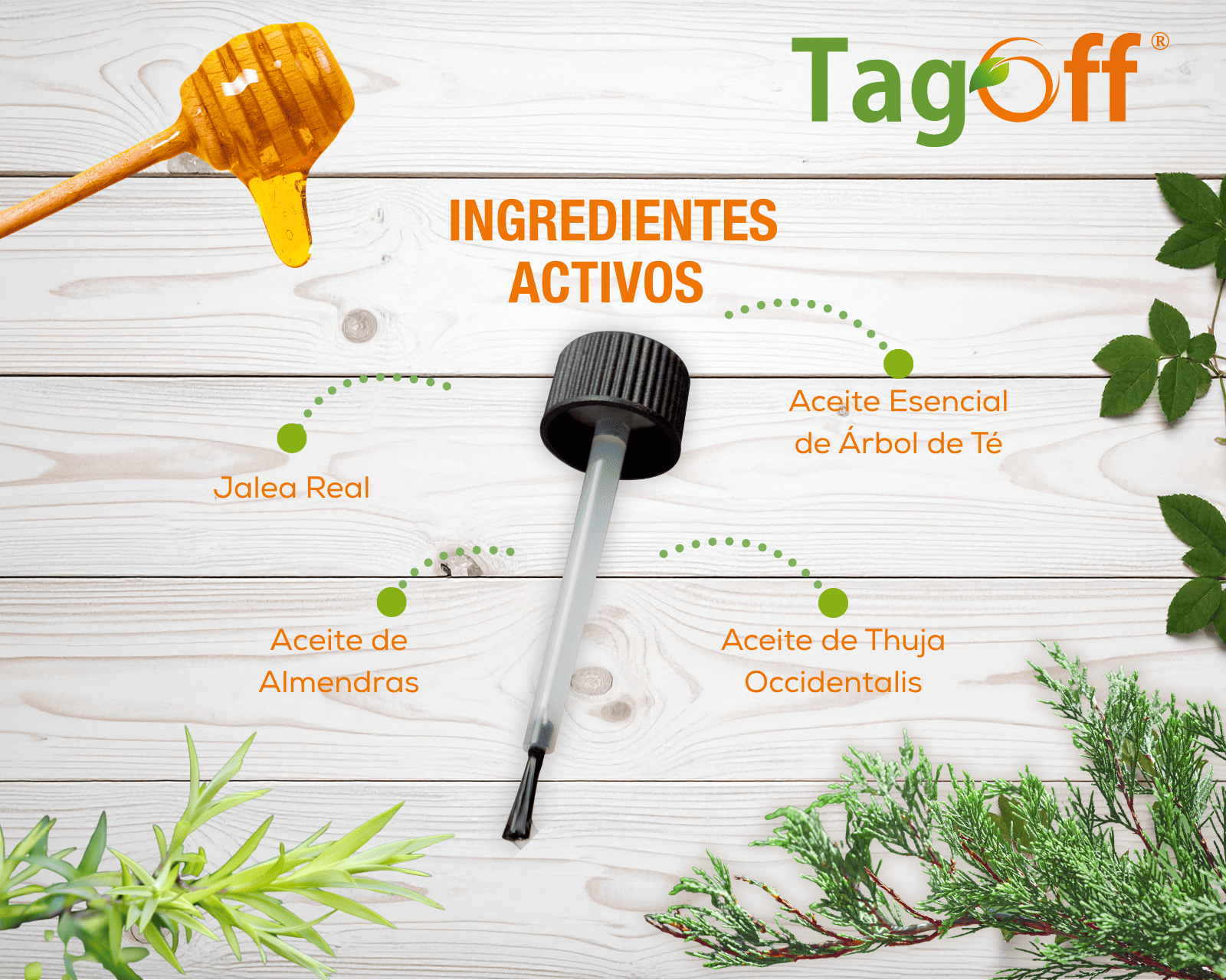 Foto 7 pulgar | Eliminador De Verrugas Con Brocha Tagoff  Jalea Real +thuja Occidental  Frasco Con 30 Ml  3 Pack.