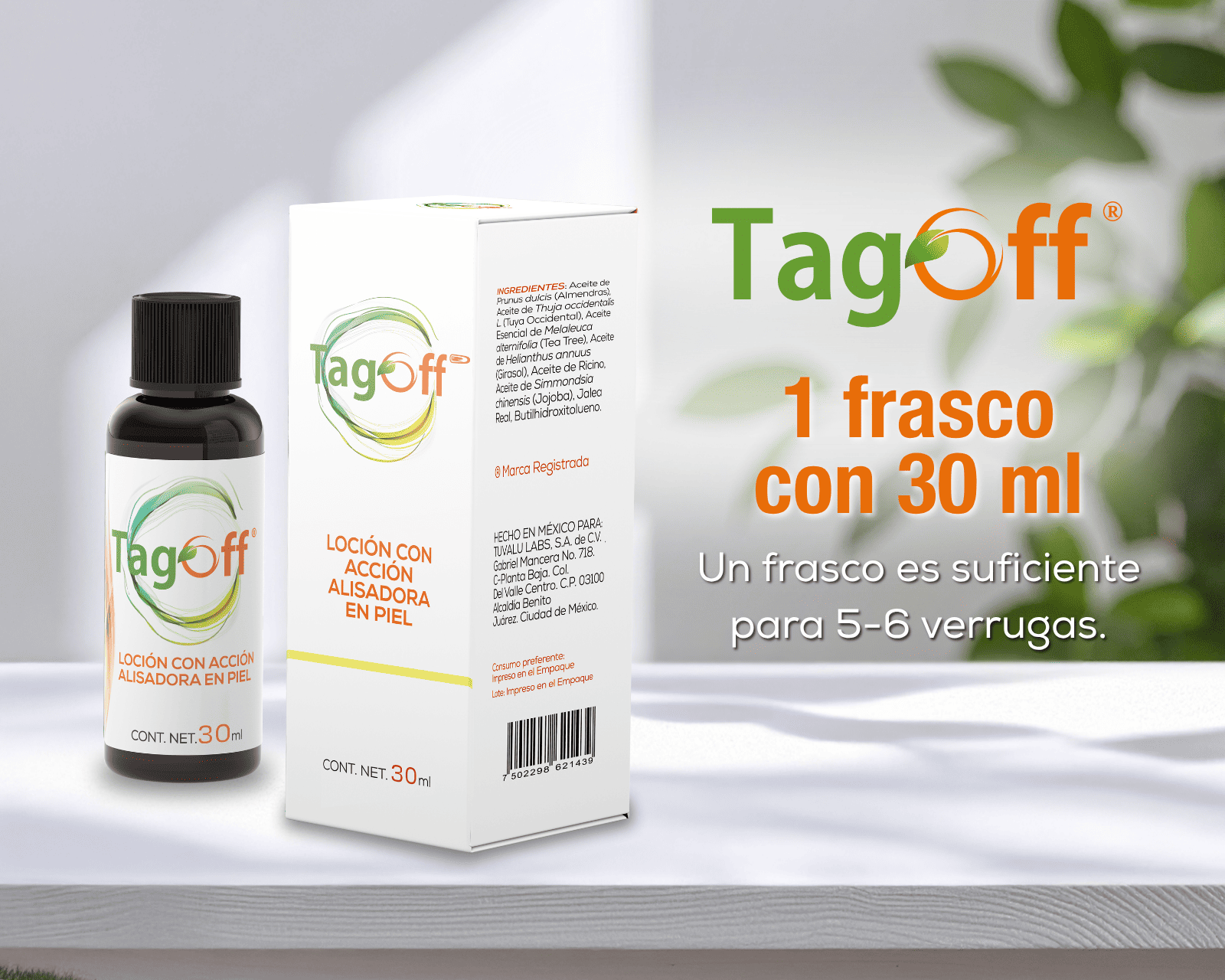 Foto 8 pulgar | Eliminador De Verrugas Con Brocha Tagoff  Jalea Real +thuja Occidental  Frasco Con 30 Ml  3 Pack.