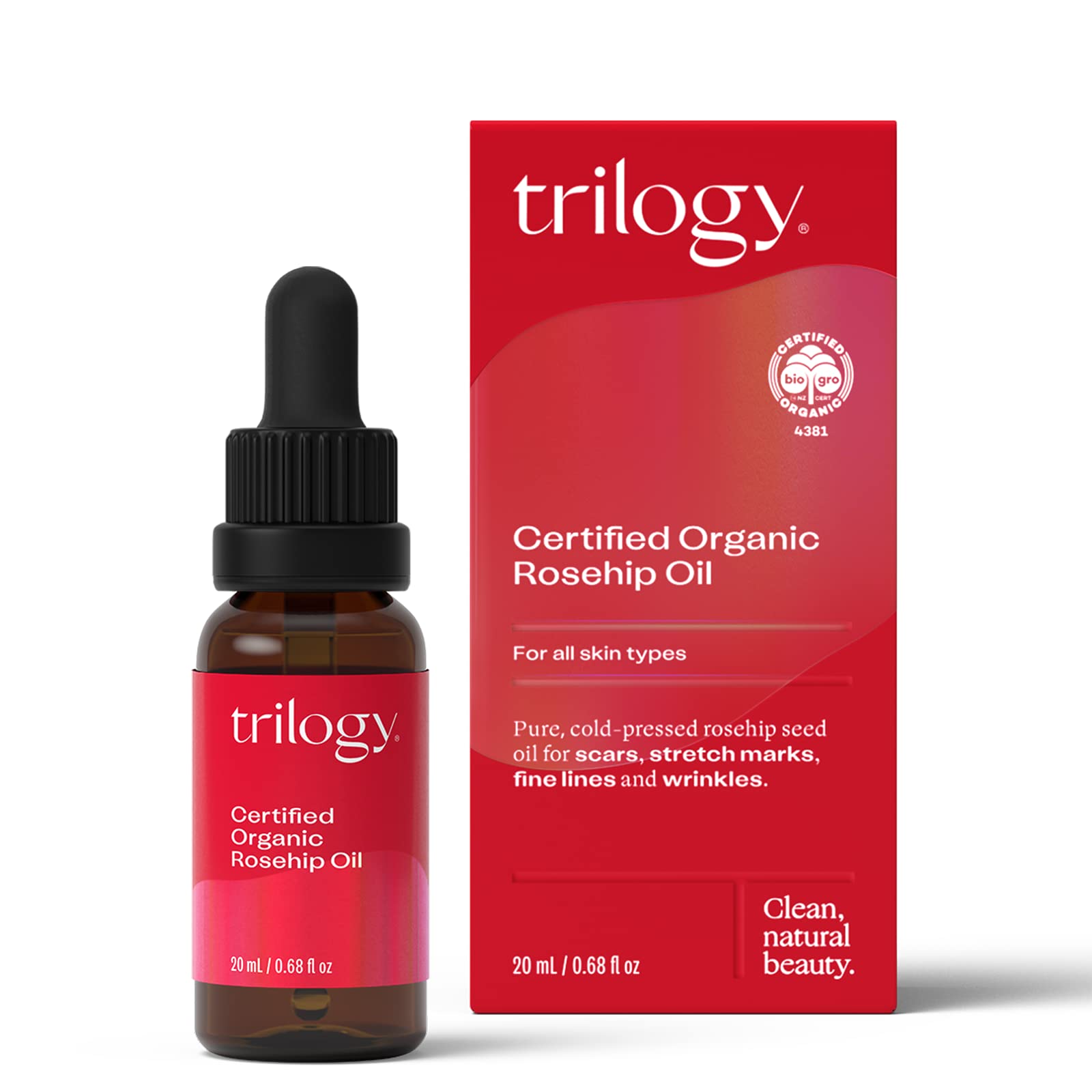Aceite De Rosa Mosqueta Certificado Como Orgánico Por Trilogy  20 Ml  Reduce Las Arrugas - Venta Internacional.