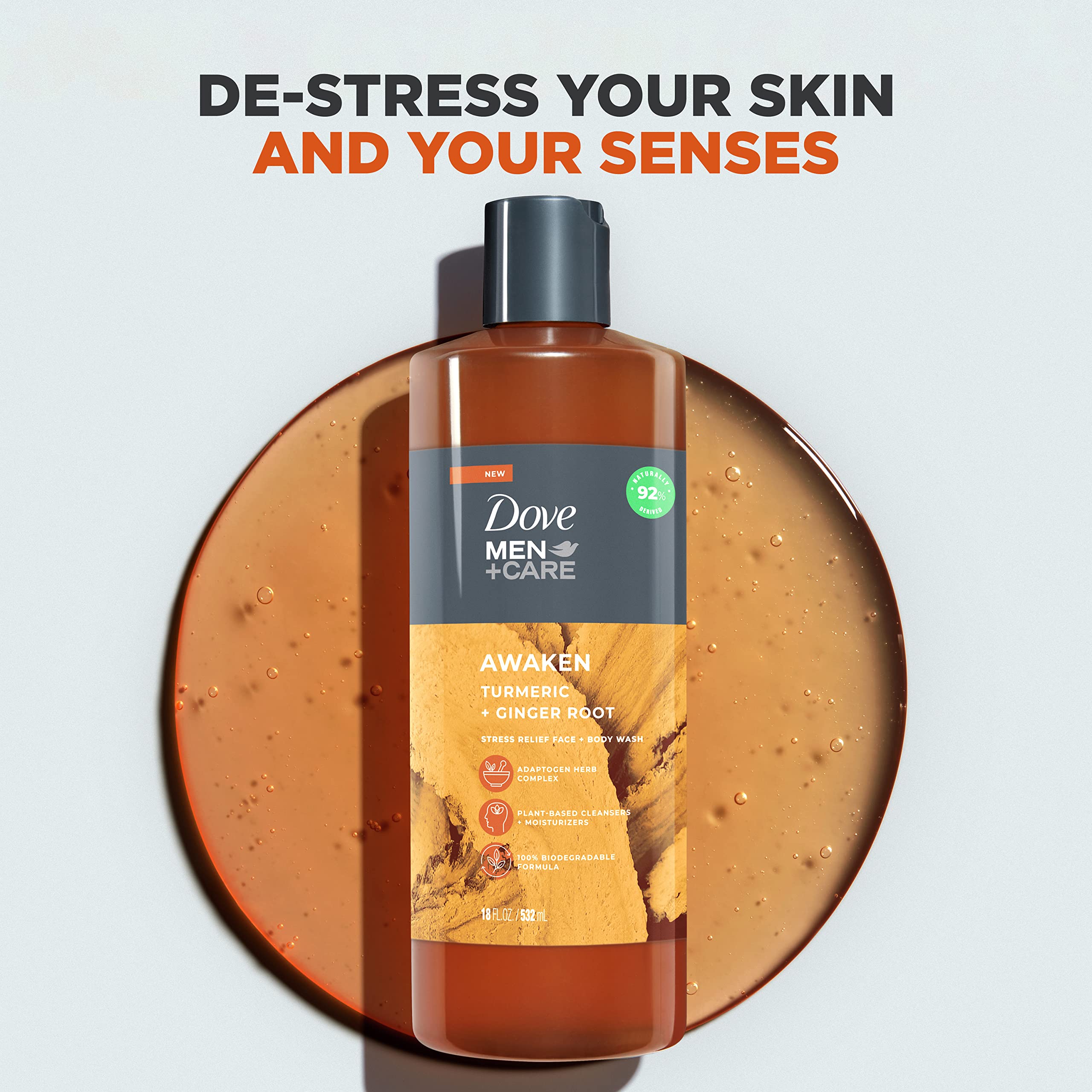 Foto 5 pulgar | Gel De Baño Para Rostro Y Cuerpo Dove Men + Care Awaken Turmeric + Ginger - Venta Internacional.
