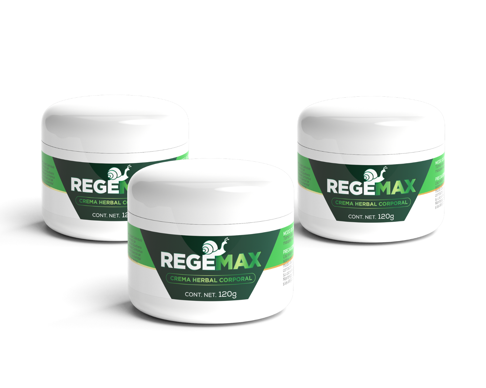 Foto 2 pulgar | Bálsamo Herbal Corporal Regemax Corteza de Sauce + Menthol 3 Tarros con 120 g C/U