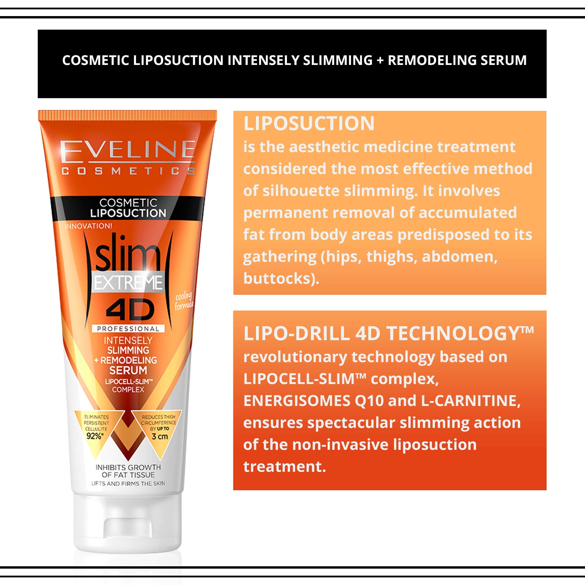 Foto 4 pulgar | Sérum Corporal  Loción Reafirmante Y Crema Anticelulítica Eveline Slim Extreme 4d Liposuction - Venta Internacional.