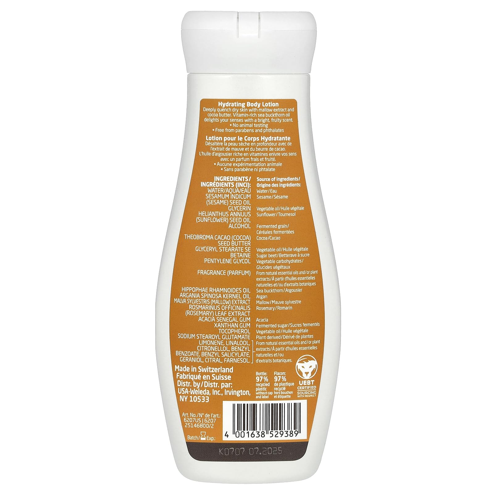 Foto 3 pulgar | Loción Corporal Hidratante Weleda Para Piel Sensible 200 Ml - Venta Internacional.