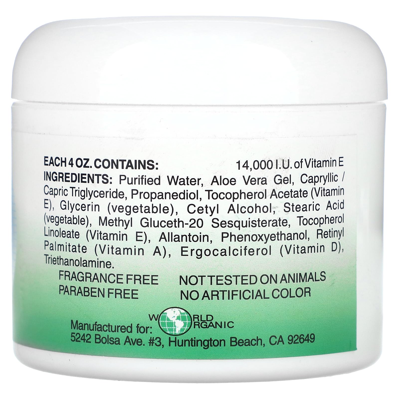Foto 2 | Crema Hidratante World Organic Vitamina E 14000 Ui 120 Ml - Venta Internacional.