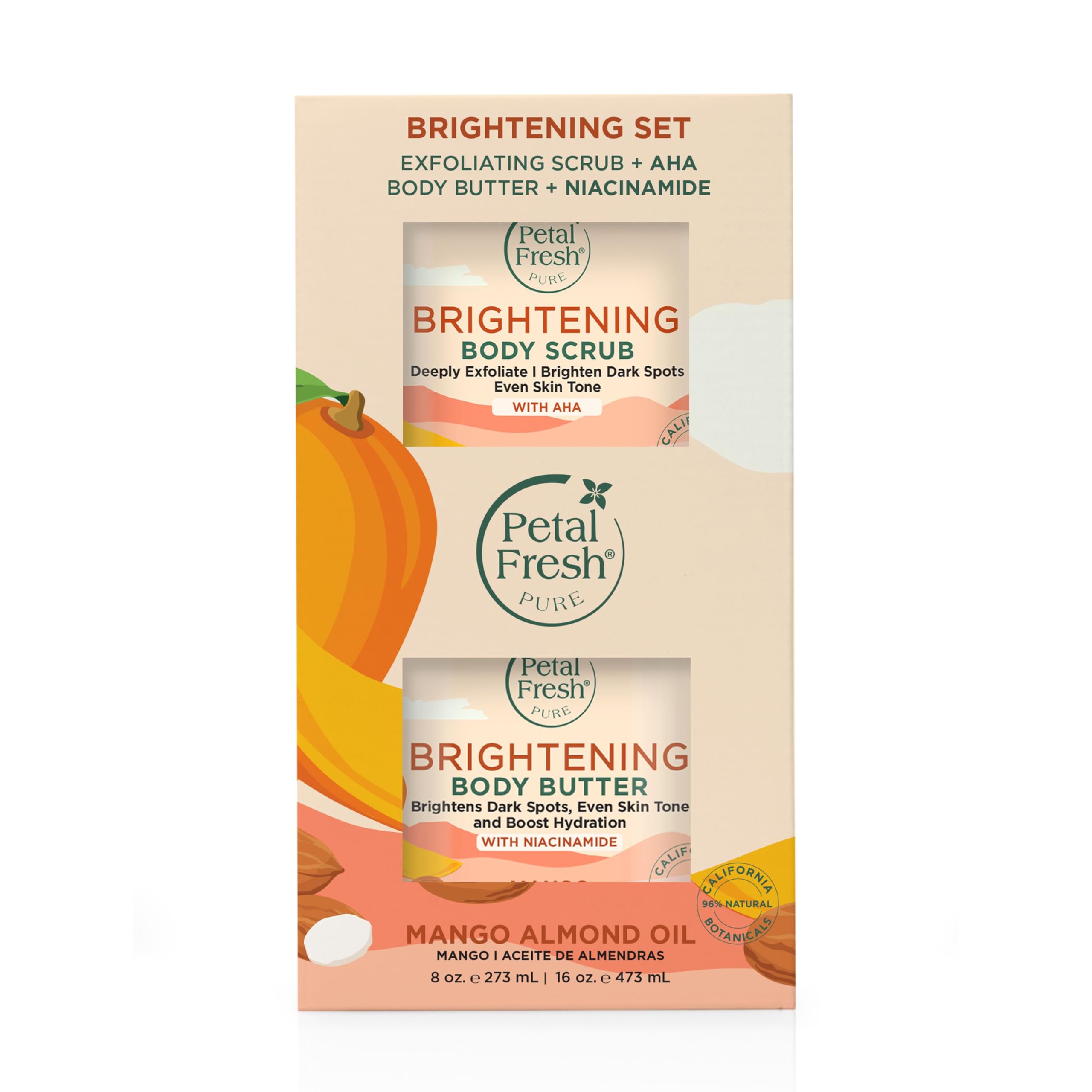 Foto 2 pulgar | Set De Exfoliante Corporal Y Crema Corporal Petal Fresh Mango & Almond - Venta Internacional.