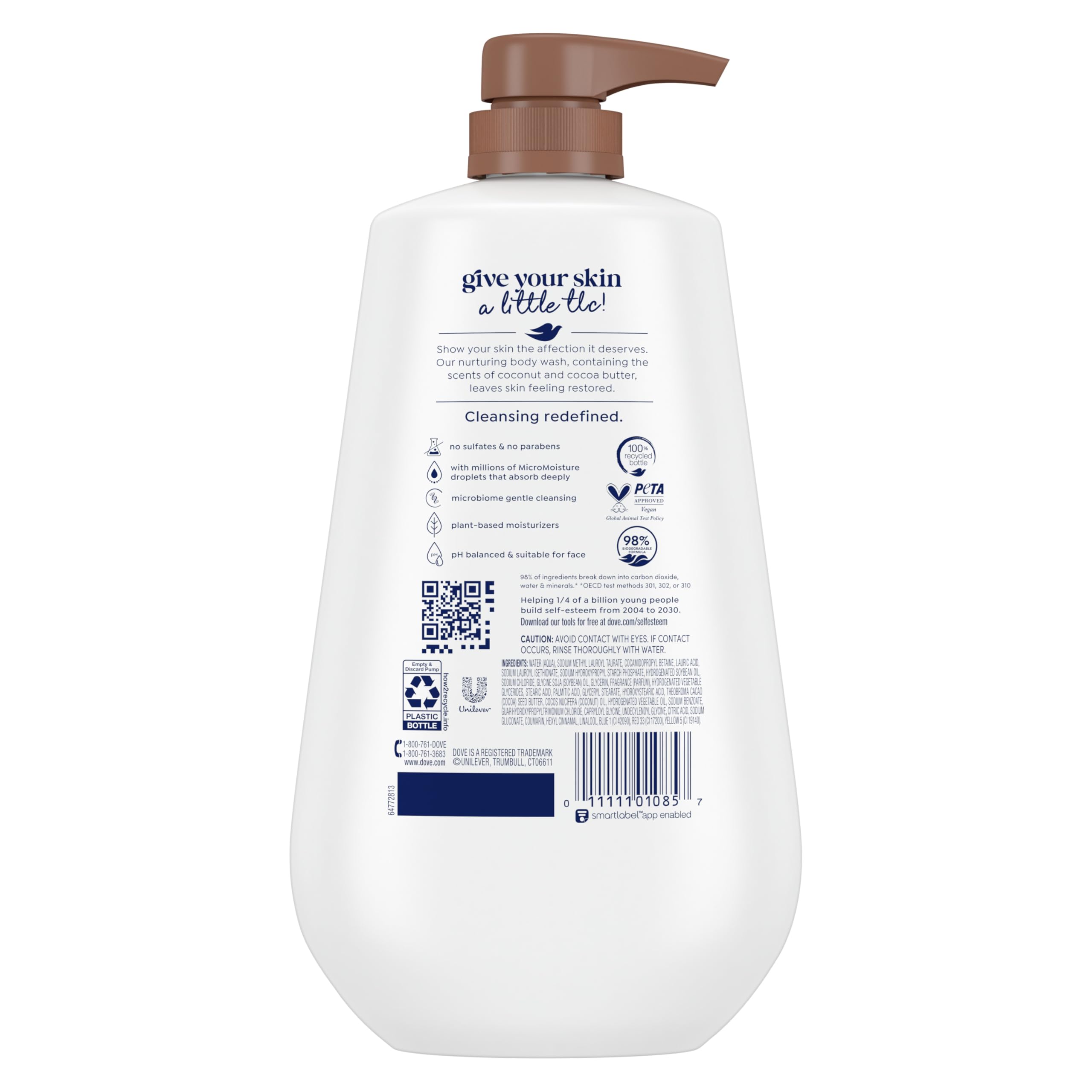 Foto 3 pulgar | Gel De Baño Dove Restore Con Manteca De Coco Y Cacao  900 Ml - Venta Internacional.