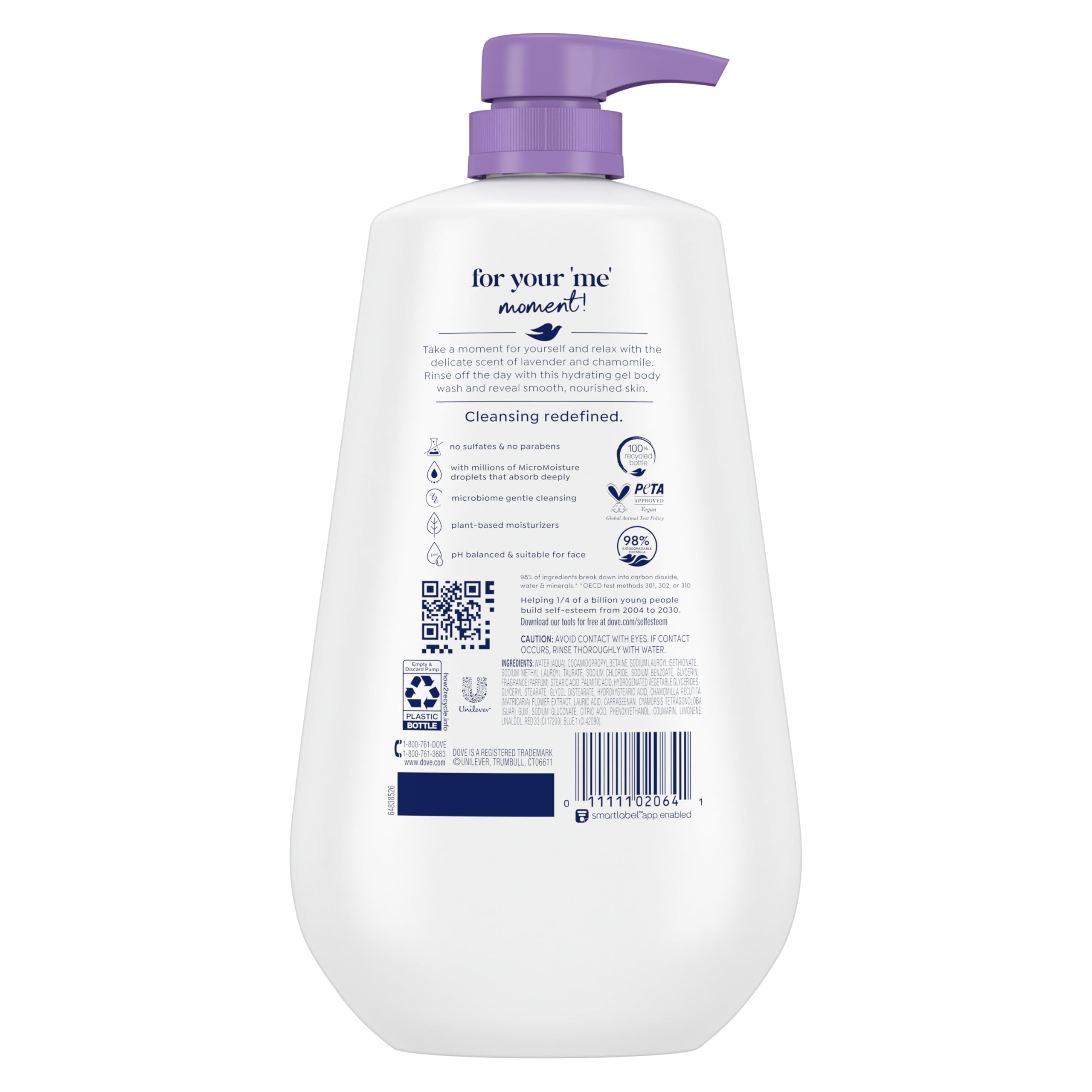 Foto 3 pulgar | Gel De Baño Dove Relax Con Aceite De Lavanda Y Manzanilla 900 Ml - Venta Internacional.