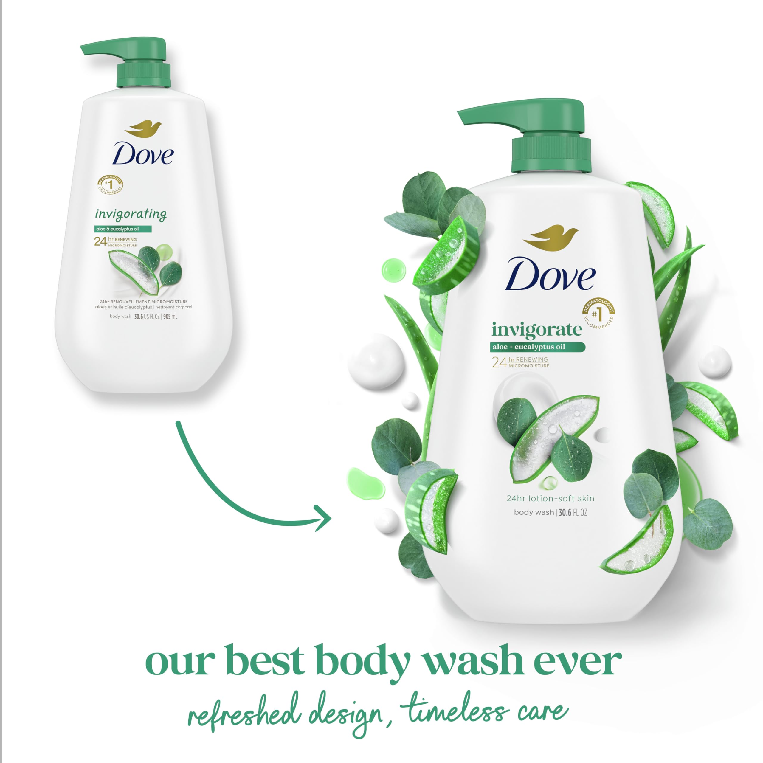 Foto 4 pulgar | Gel De Baño Dove Invigorate Con Aloe Y Eucalipto  900 Ml  Con Bomba - Venta Internacional.