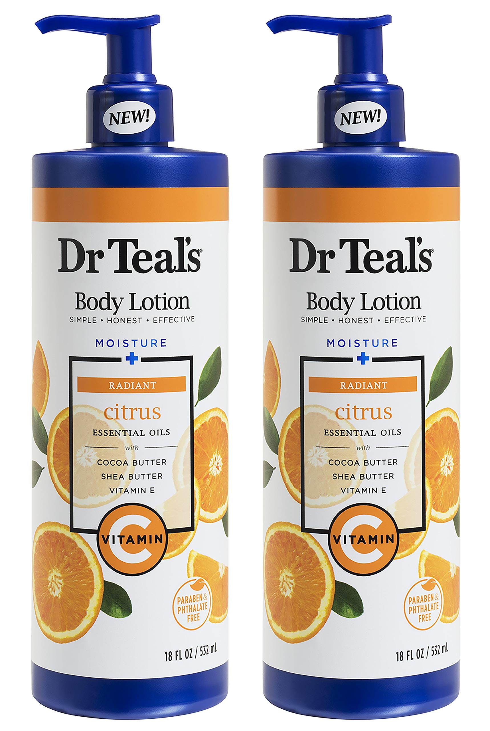Loción Corporal Dr. Teal's Moisture Plus Radiant Citrus  Paquete De 2 Litros - Venta Internacional.