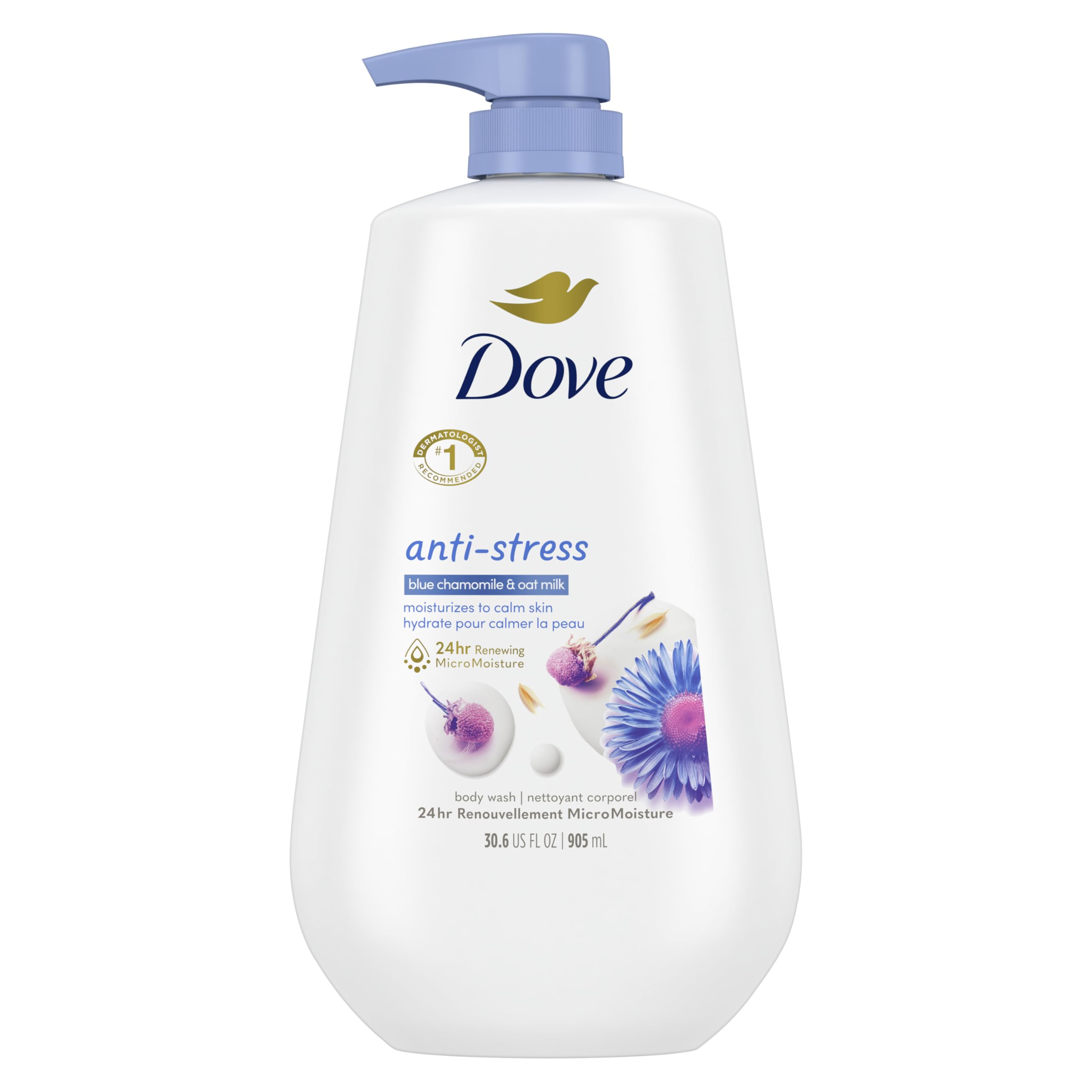 Gel De Baño Dove Antiestrés Azul Con Camomila Y Leche De Avena  900 Ml - Venta Internacional.