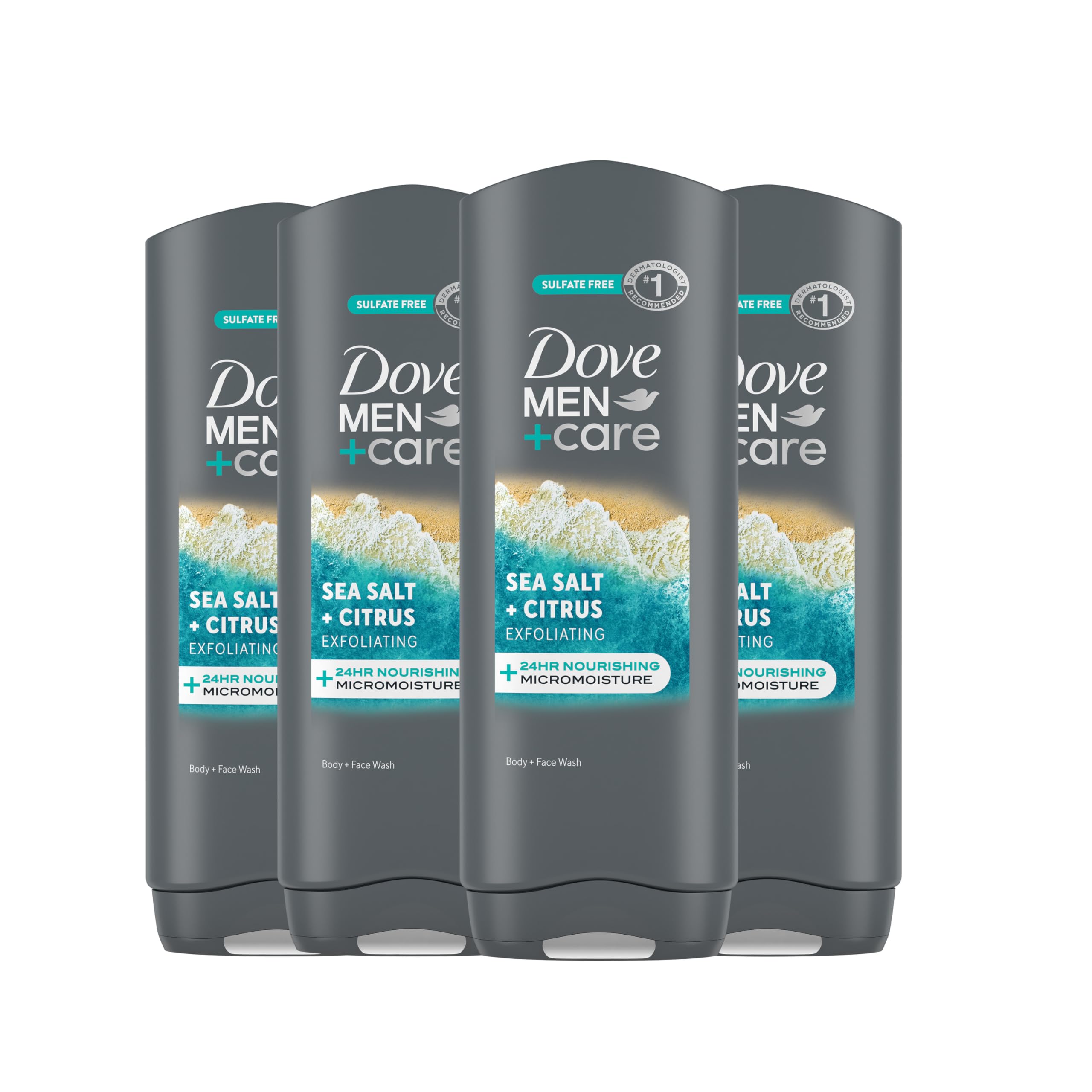 Jabón Corporal Y Facial Dove Men + Care Con Sal Marina Exfoliante - Venta Internacional.