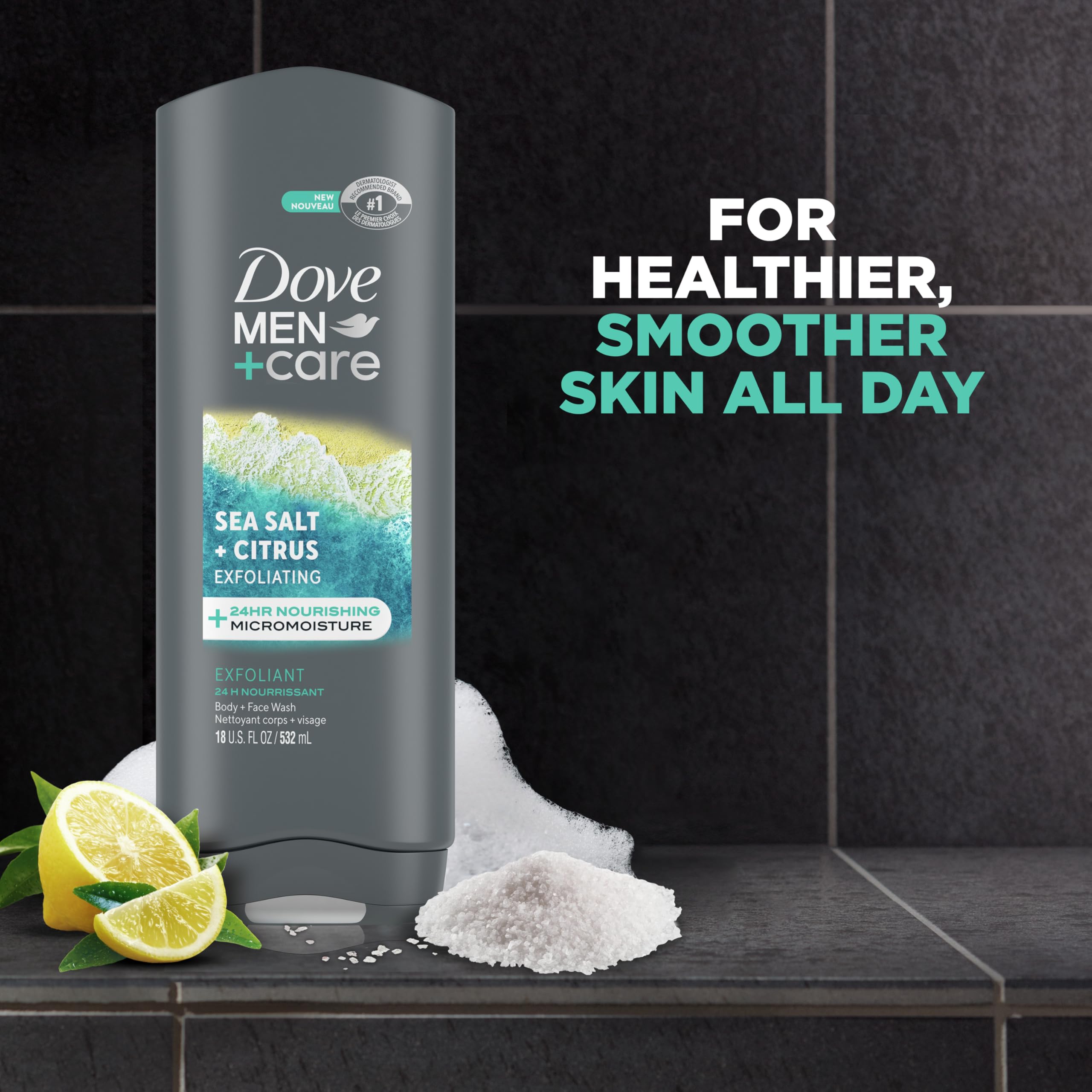 Foto 2 | Jabón Corporal Y Facial Dove Men + Care Con Sal Marina Exfoliante - Venta Internacional.