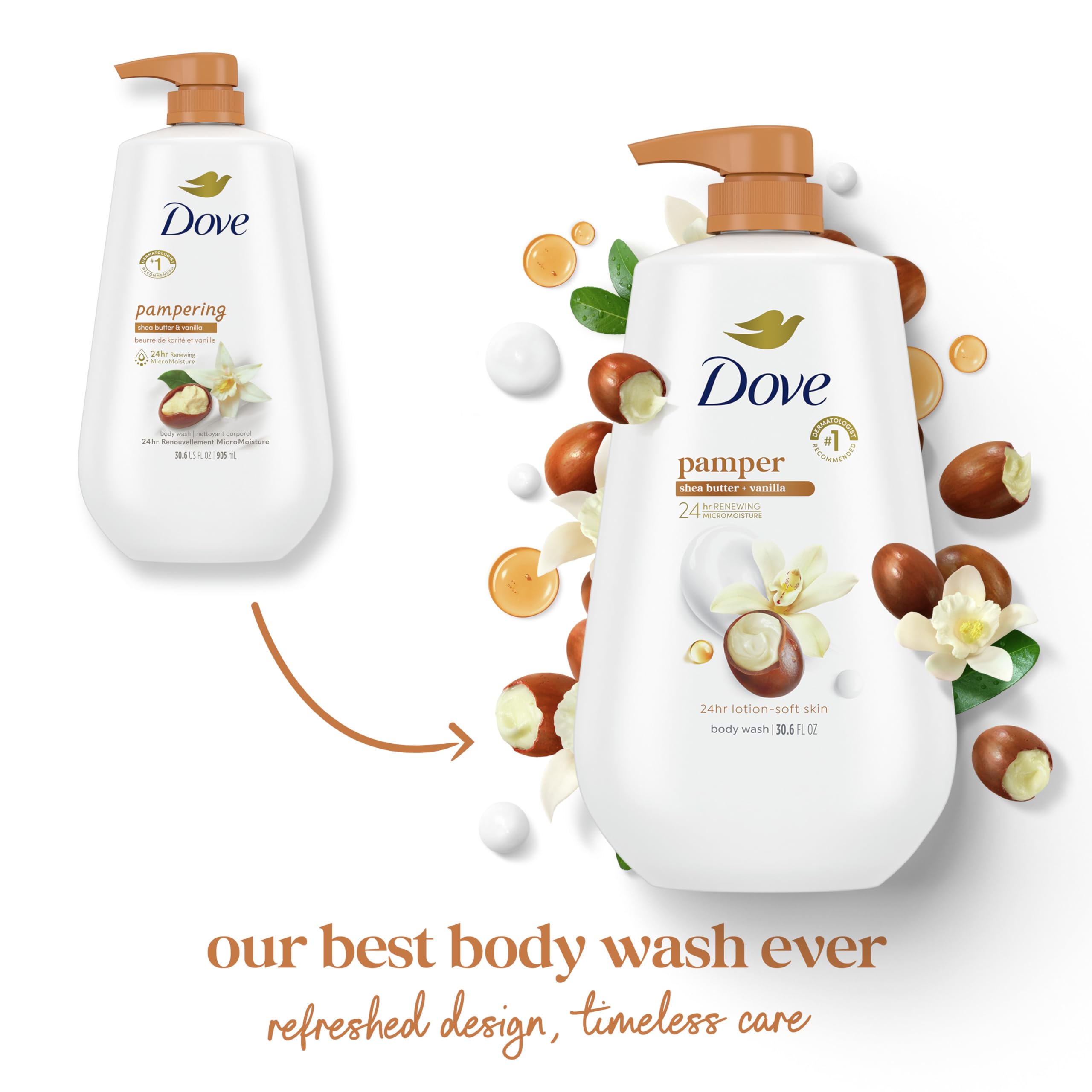 Foto 4 pulgar | Gel De Baño Dove Pamper Con Manteca De Karité Y Vainilla 900 Ml - Venta Internacional.