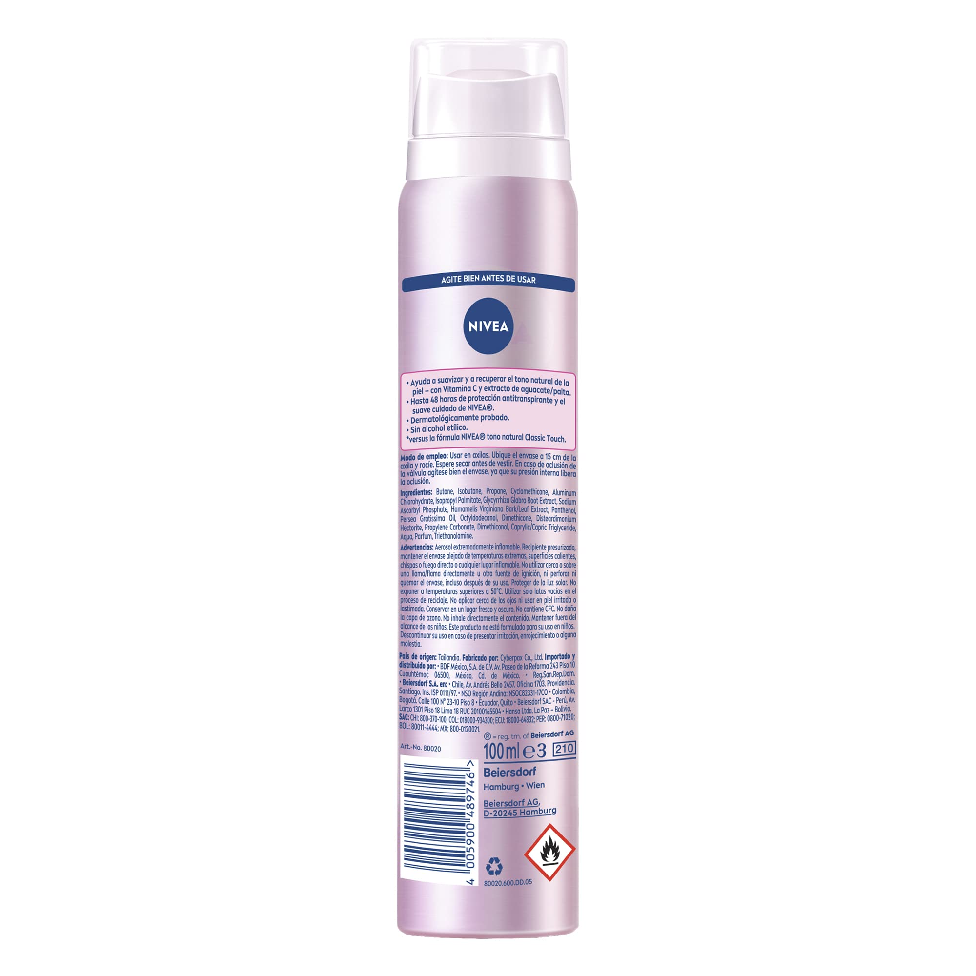 Foto 8 pulgar | Sérum Desodorante En Aerosol Nivea Extra Lighting  48 Horas  150 Ml - Venta Internacional.