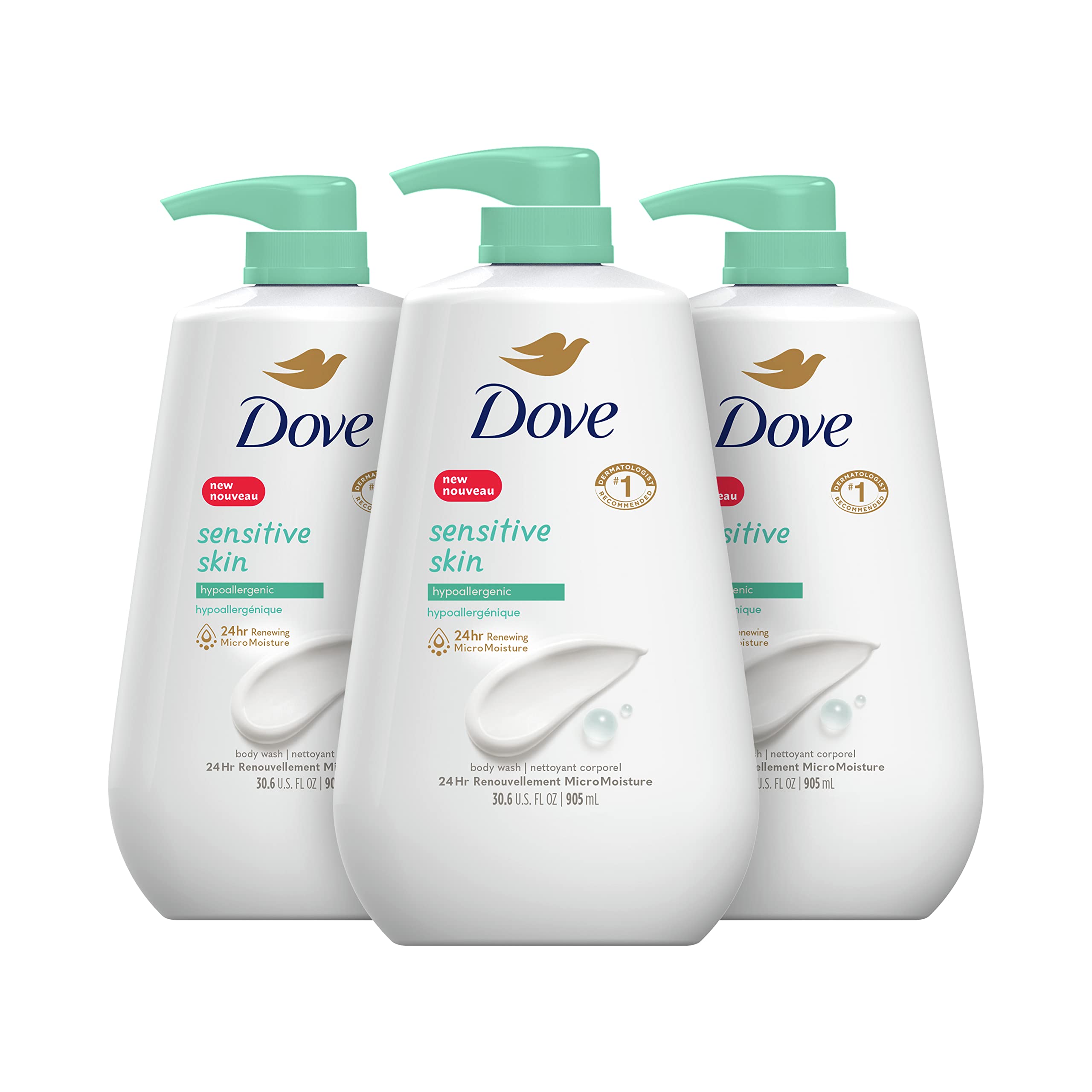 Gel De Baño Dove Sensitive Skin Con Bomba De 30 6 Oz  Paquete De 3 - Venta Internacional.