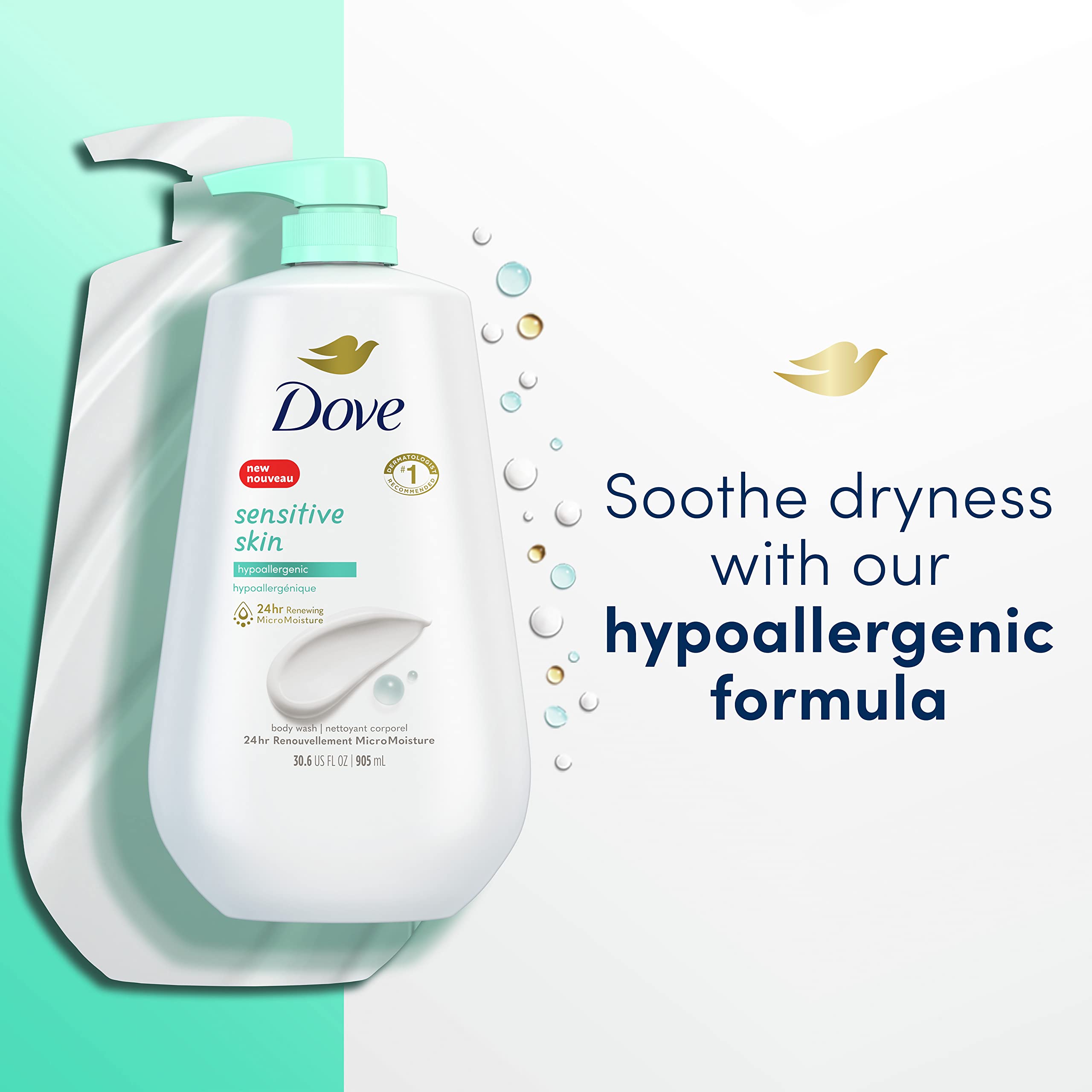 Foto 5 pulgar | Gel De Baño Dove Sensitive Skin Con Bomba De 30 6 Oz  Paquete De 3 - Venta Internacional.