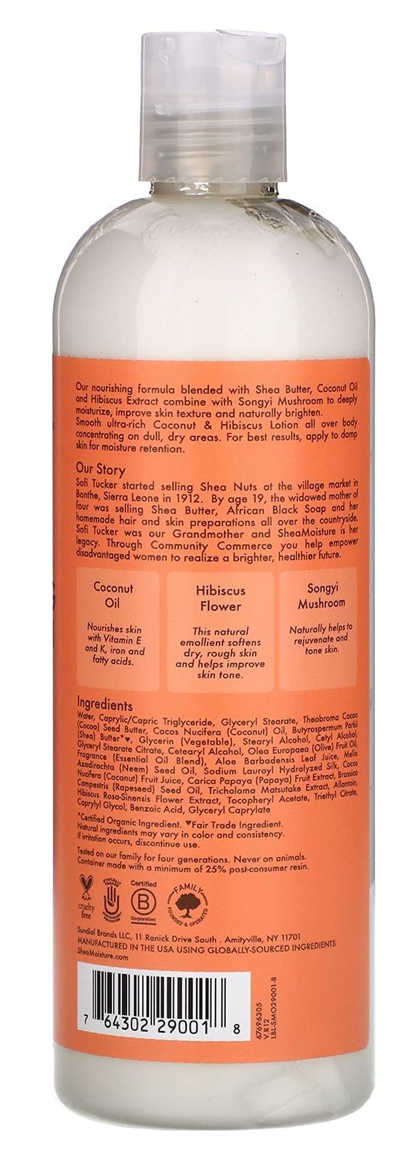 Foto 3 pulgar | Loción Corporal Sheamoisture De Coco E Hibisco 384 Ml - Venta Internacional.