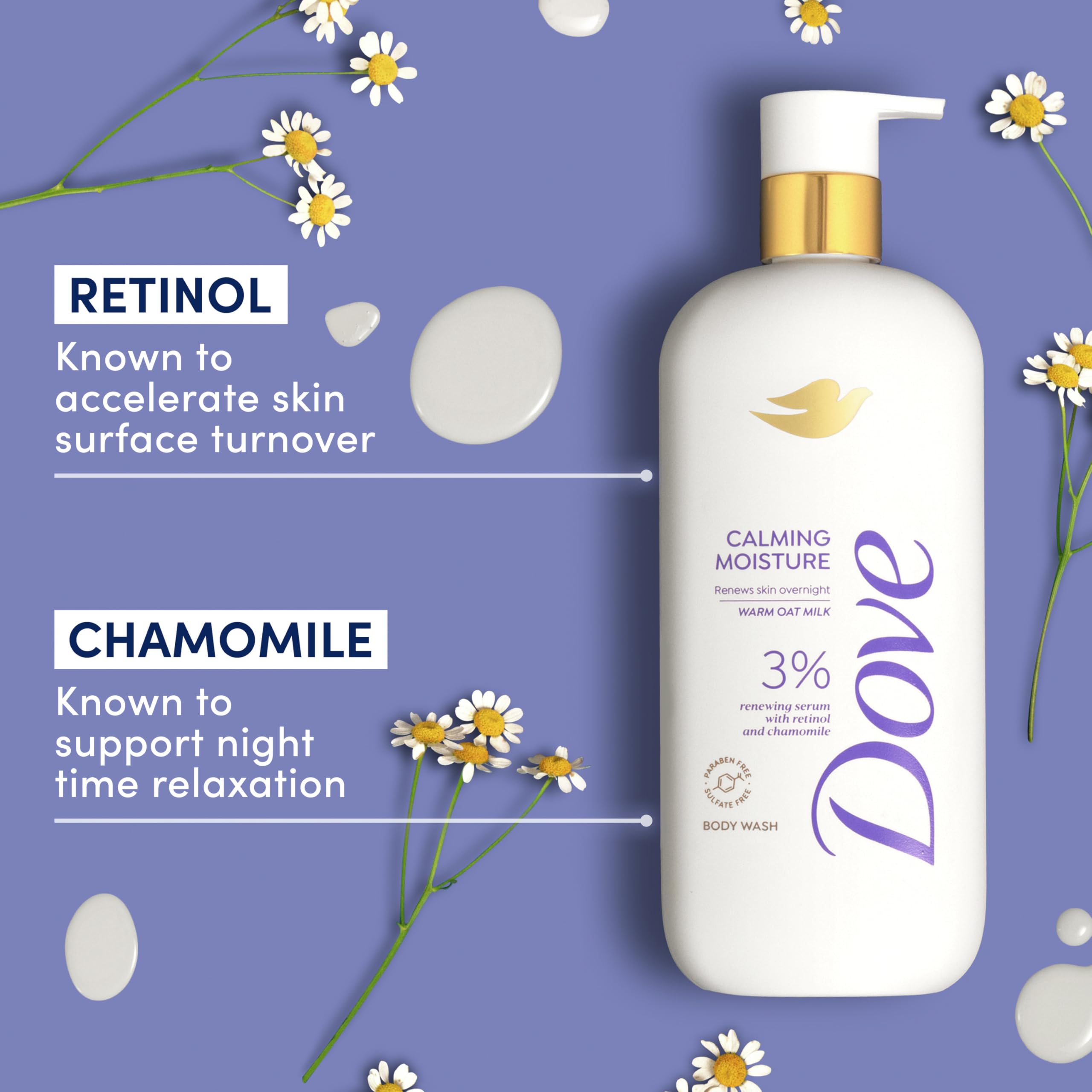 Foto 3 pulgar | Gel De Baño Dove Calming Moisture Con Sérum De Retinol  550 Ml - Venta Internacional.