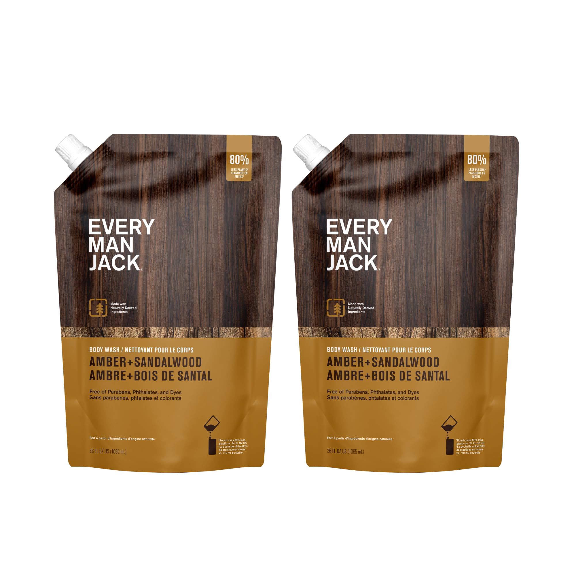 Bolsa De Repuesto Para Gel De Baño Para Principiantes Every Man Jack Amber + Sandalwood - Venta Internacional.