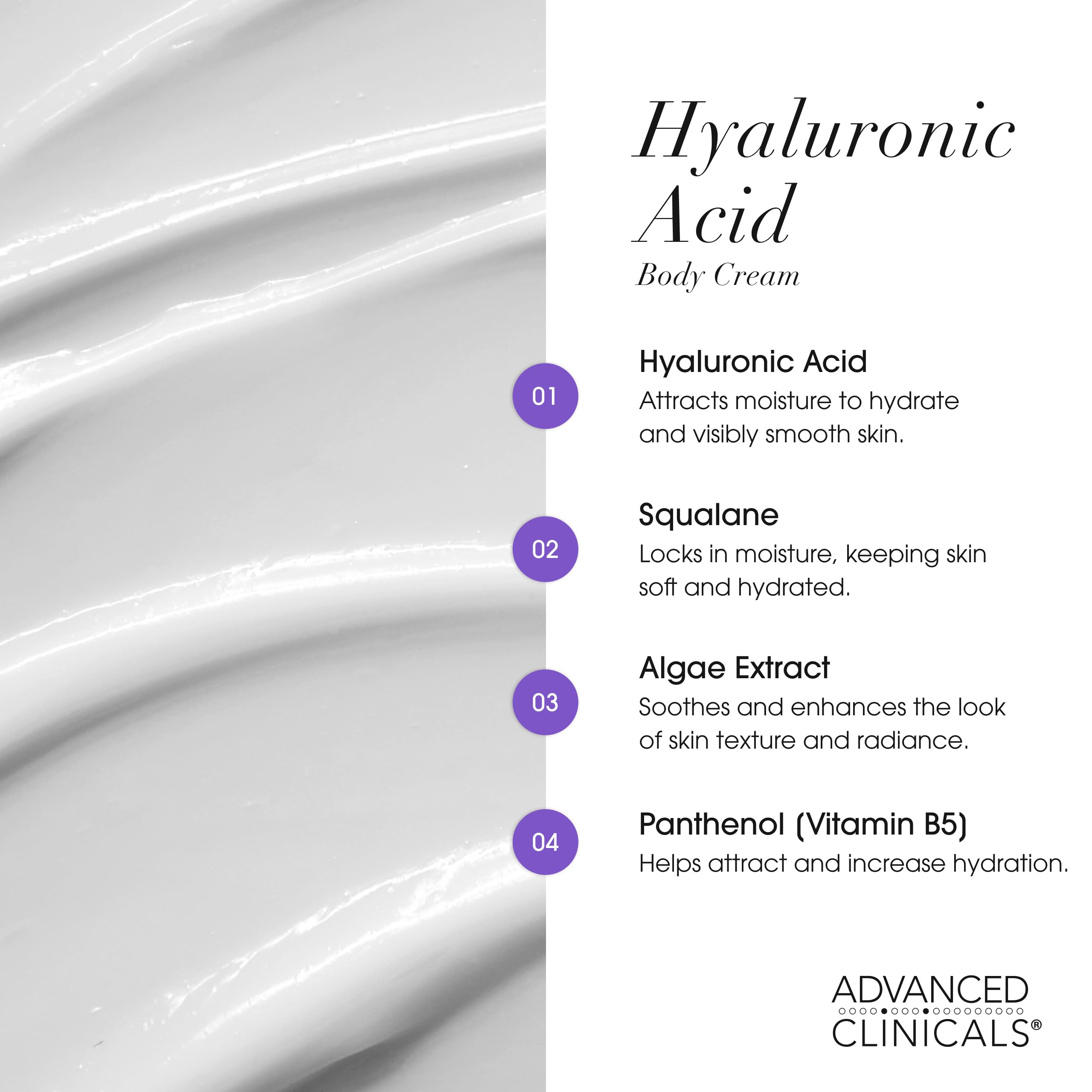 Foto 5 pulgar | Crema Corporal Hidratante Con Ácido Hialurónico De Advanced Clinicals - Venta Internacional.