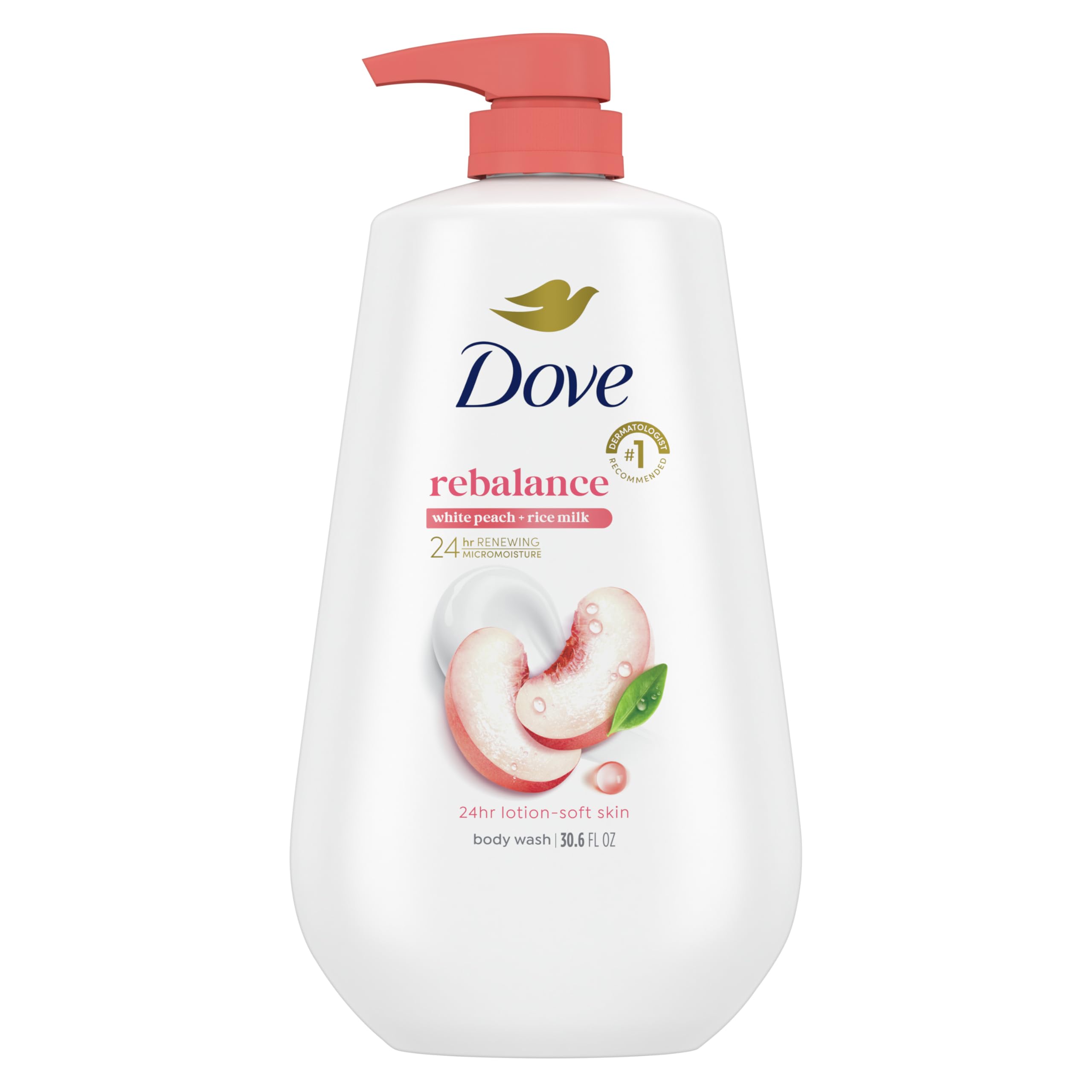 Gel De Baño Dove Rebalance White Peach & Rice Milk 900 Ml - Venta Internacional.