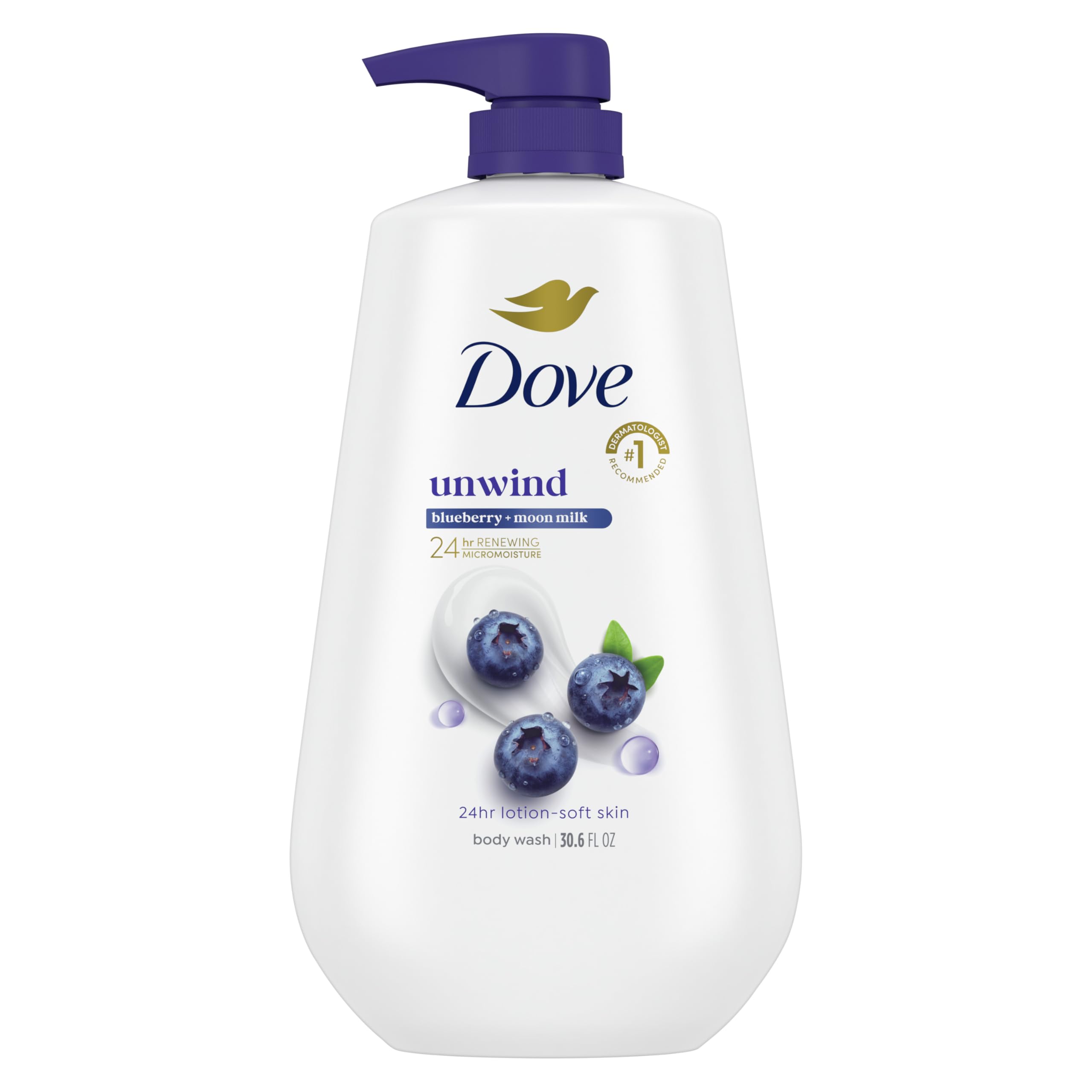 Gel De Baño Dove Unwind  Leche De Arándanos Y Luna  900 Ml  24 Horas - Venta Internacional.