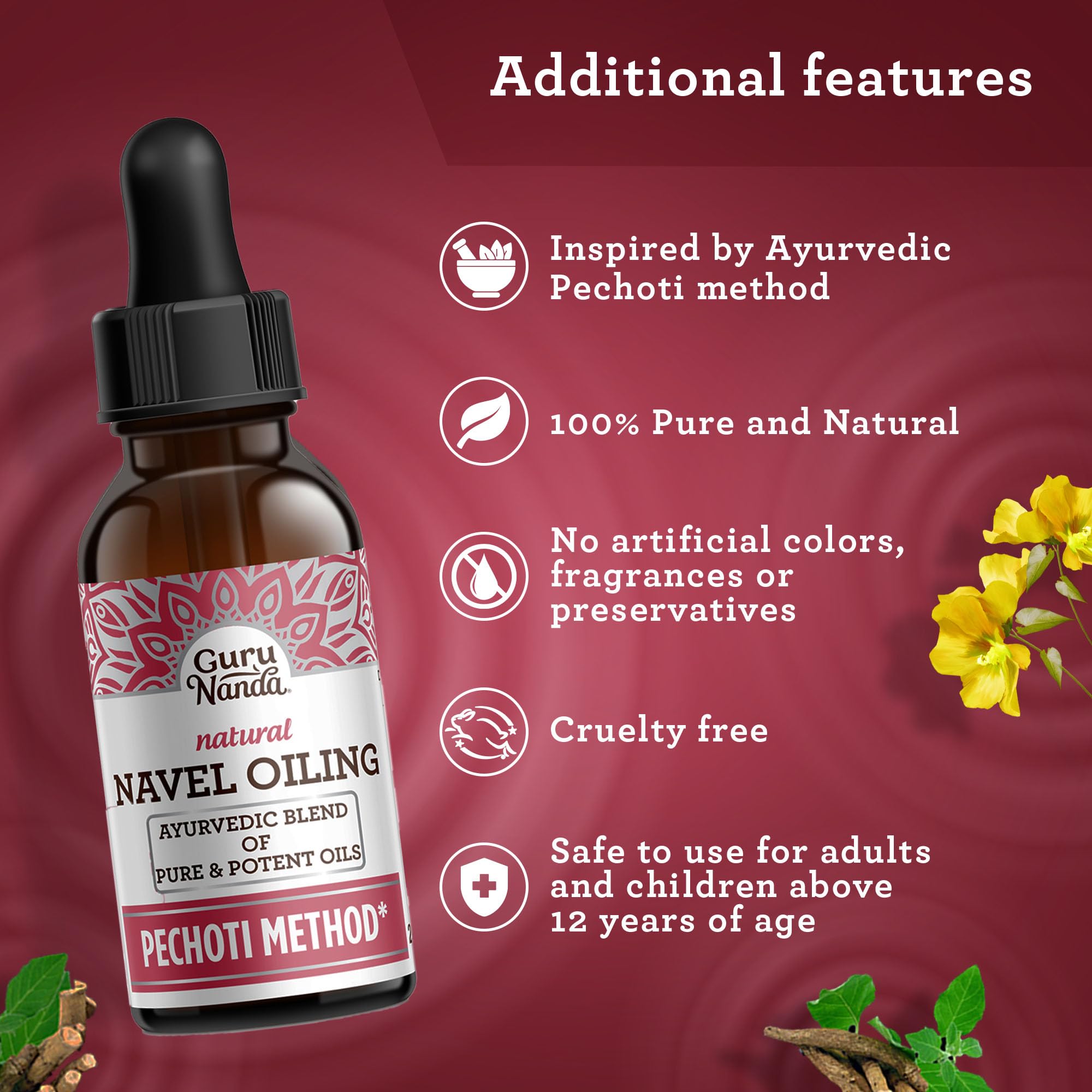 Foto 6 pulgar | Aceite Ayurvédico Para Ombligo Gurunanda Navel Oiling  60 Ml - Venta Internacional.