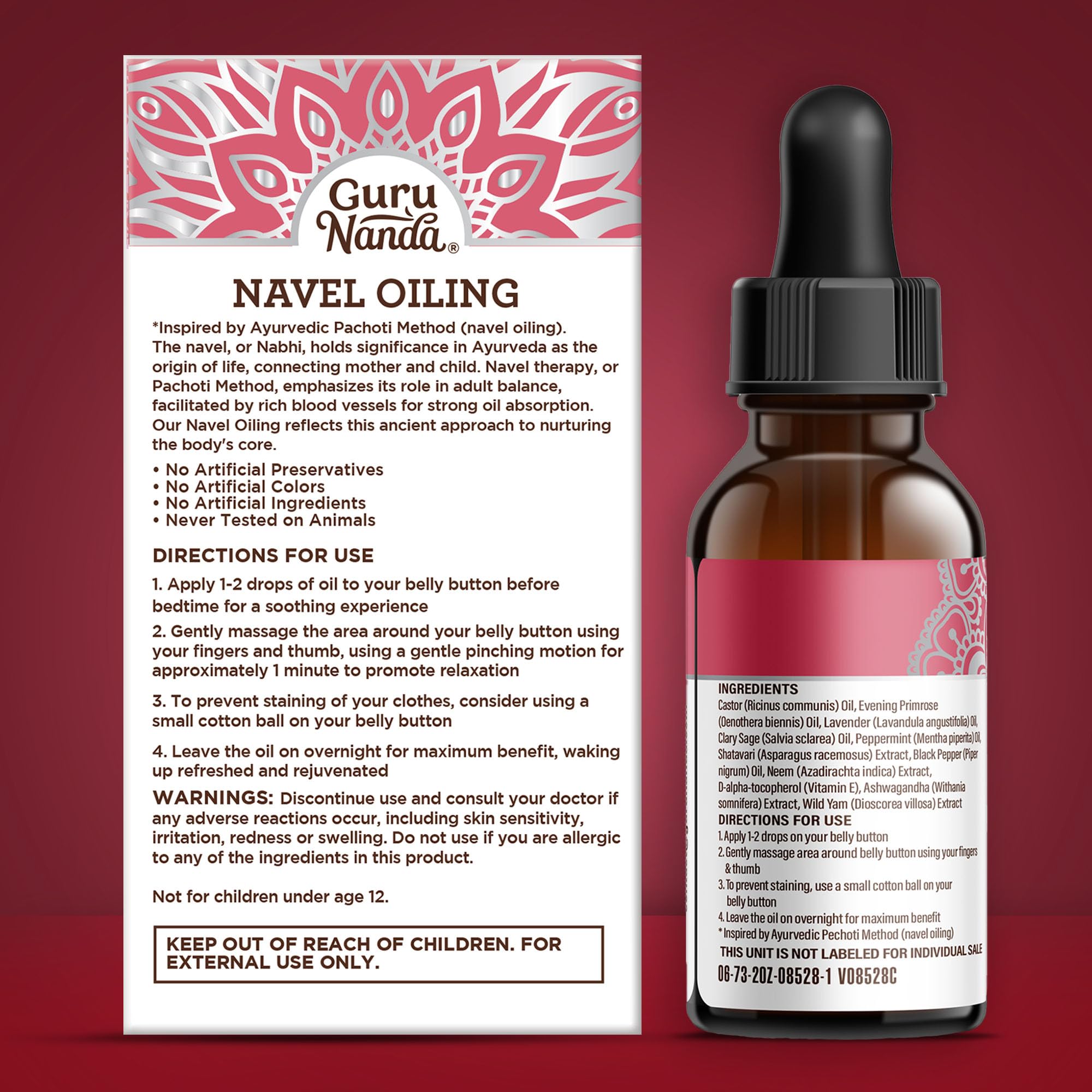 Foto 8 pulgar | Aceite Ayurvédico Para Ombligo Gurunanda Navel Oiling  60 Ml - Venta Internacional.