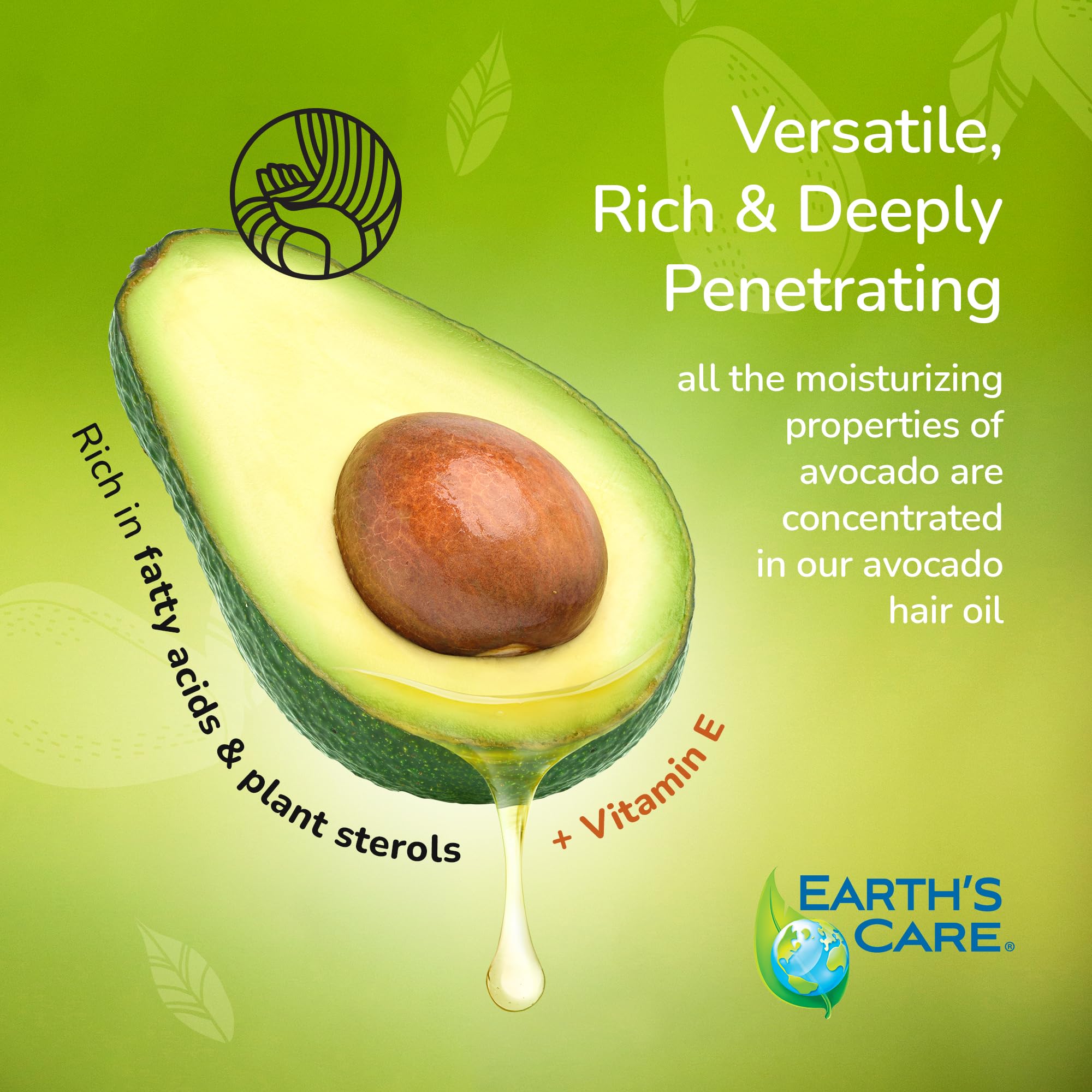 Foto 5 pulgar | Aceite De Aguacate Earth's Care Para El Cabello Y La Piel Con Vitamina E 240 Ml - Venta Internacional.