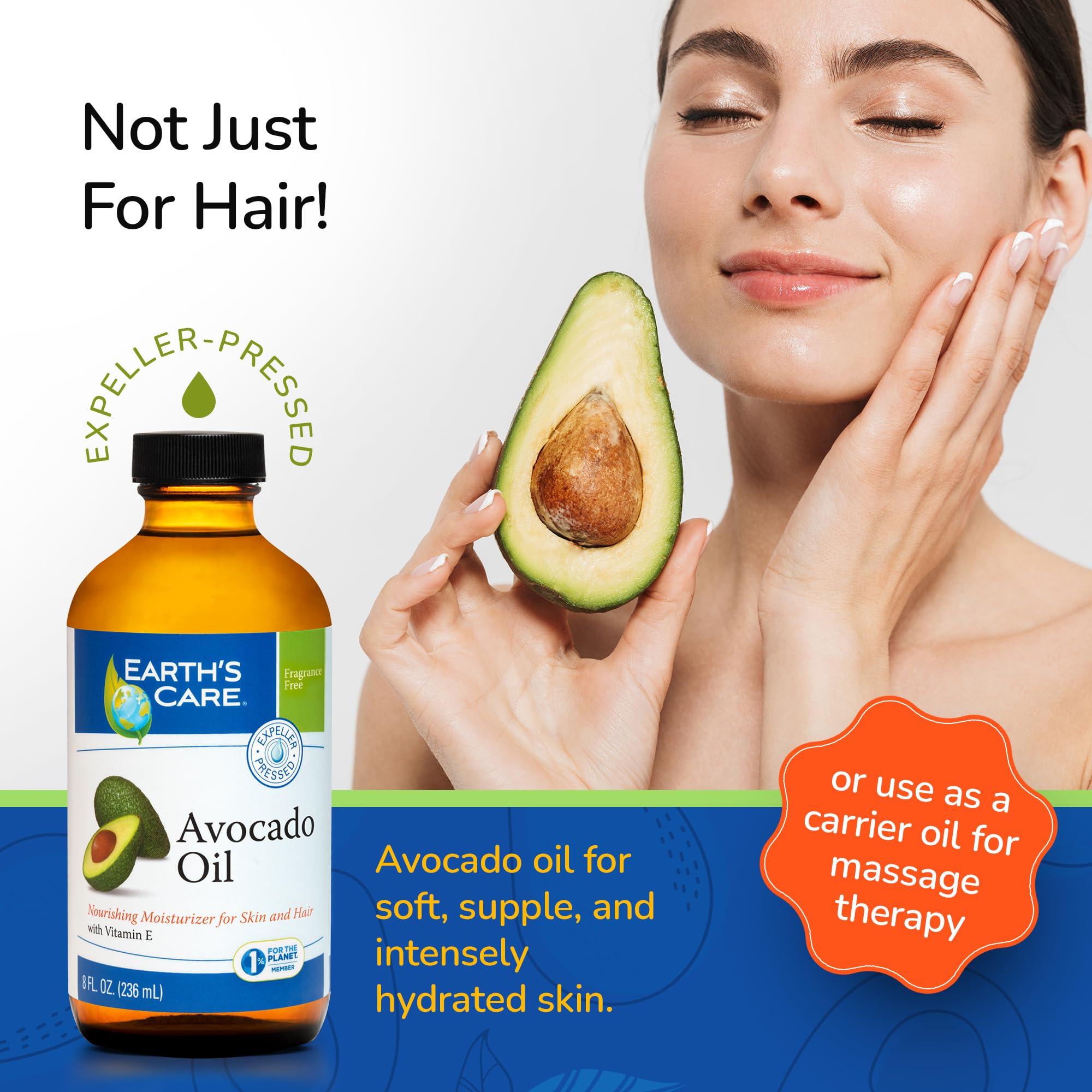 Foto 5 | Aceite De Aguacate Earth's Care Para El Cabello Y La Piel Con Vitamina E 240 Ml - Venta Internacional.