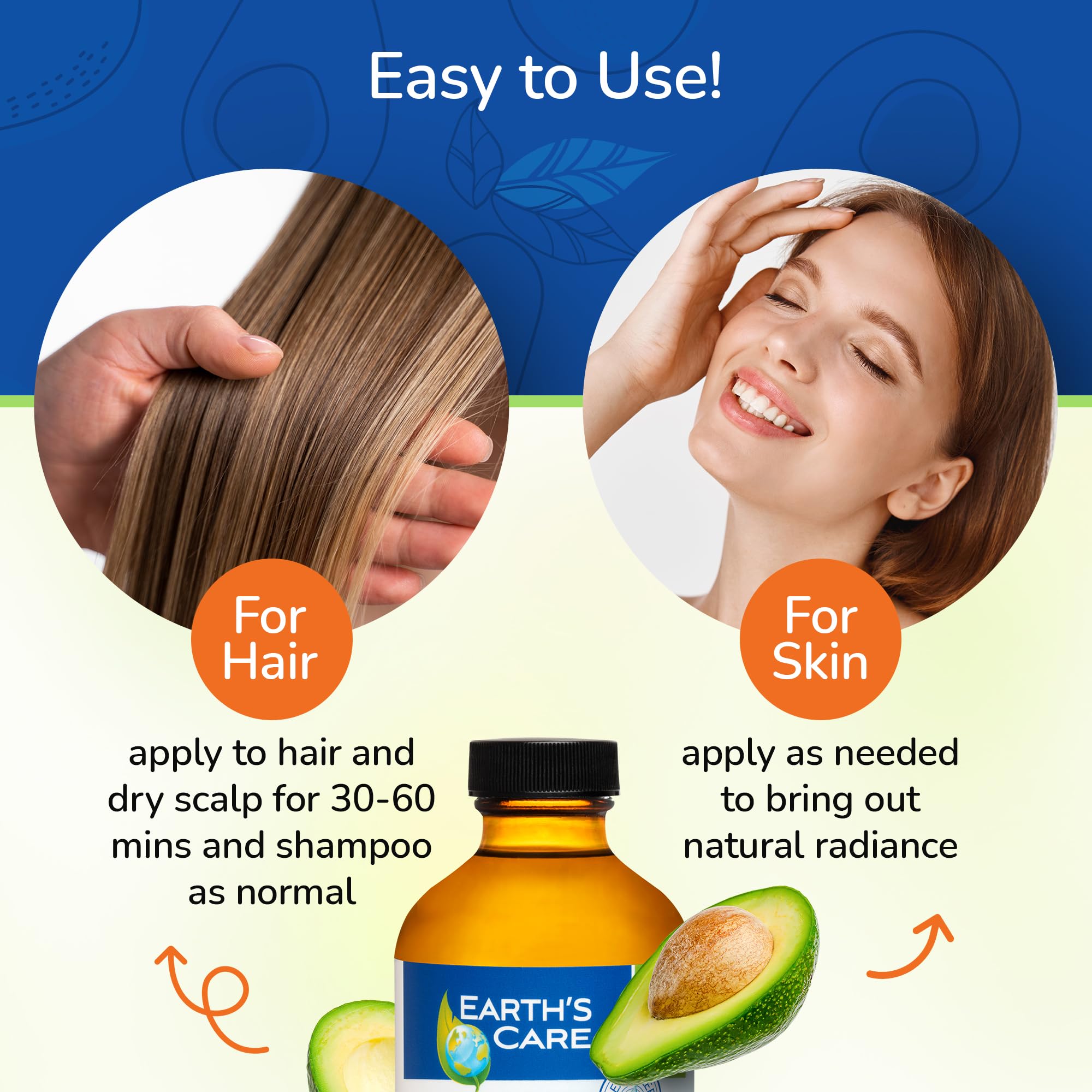 Foto 7 | Aceite De Aguacate Earth's Care Para El Cabello Y La Piel Con Vitamina E 240 Ml - Venta Internacional.