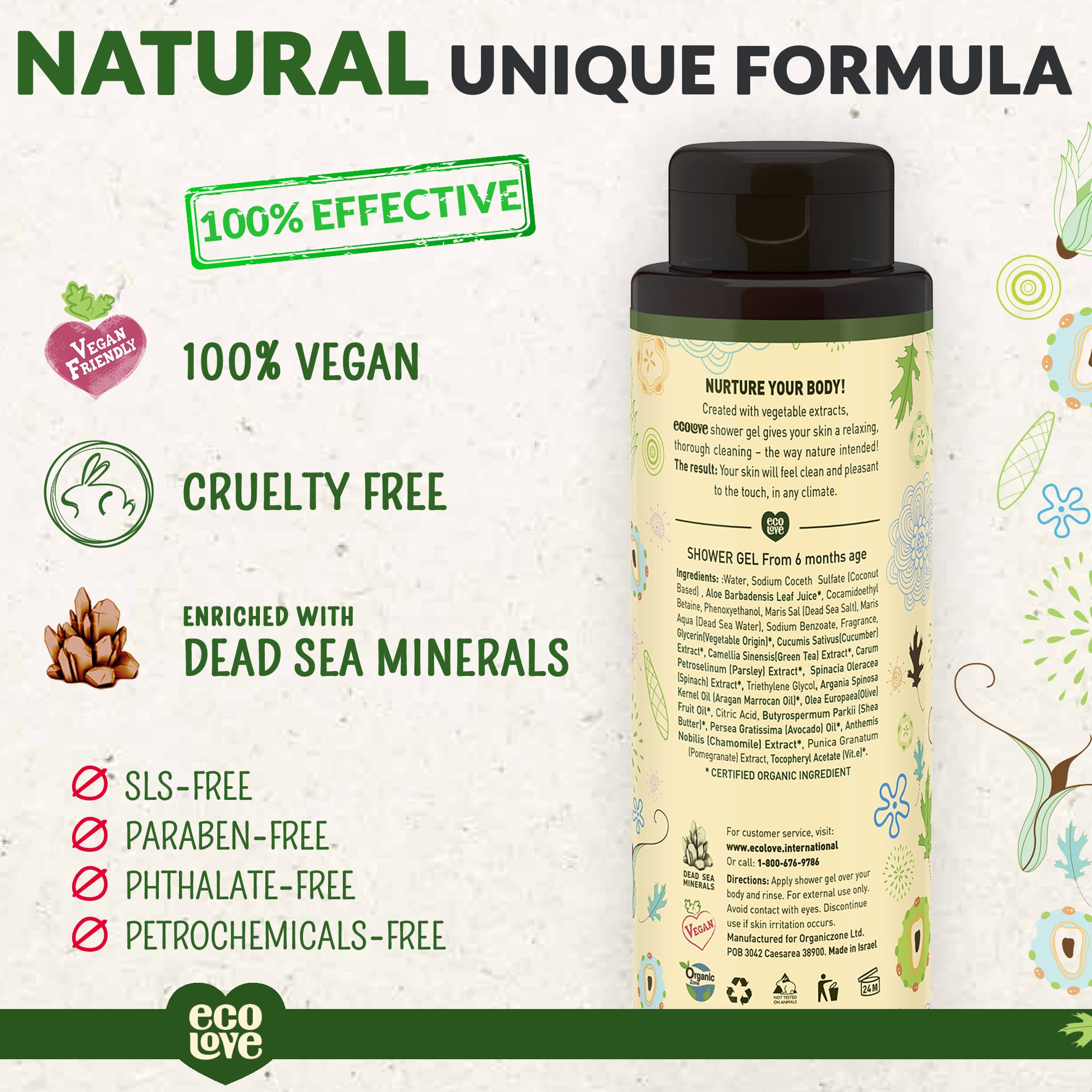 Foto 3 pulgar | Gel De Ducha Ecolove Natural Hidratante Con Pepino Orgánico 500 Ml - Venta Internacional.