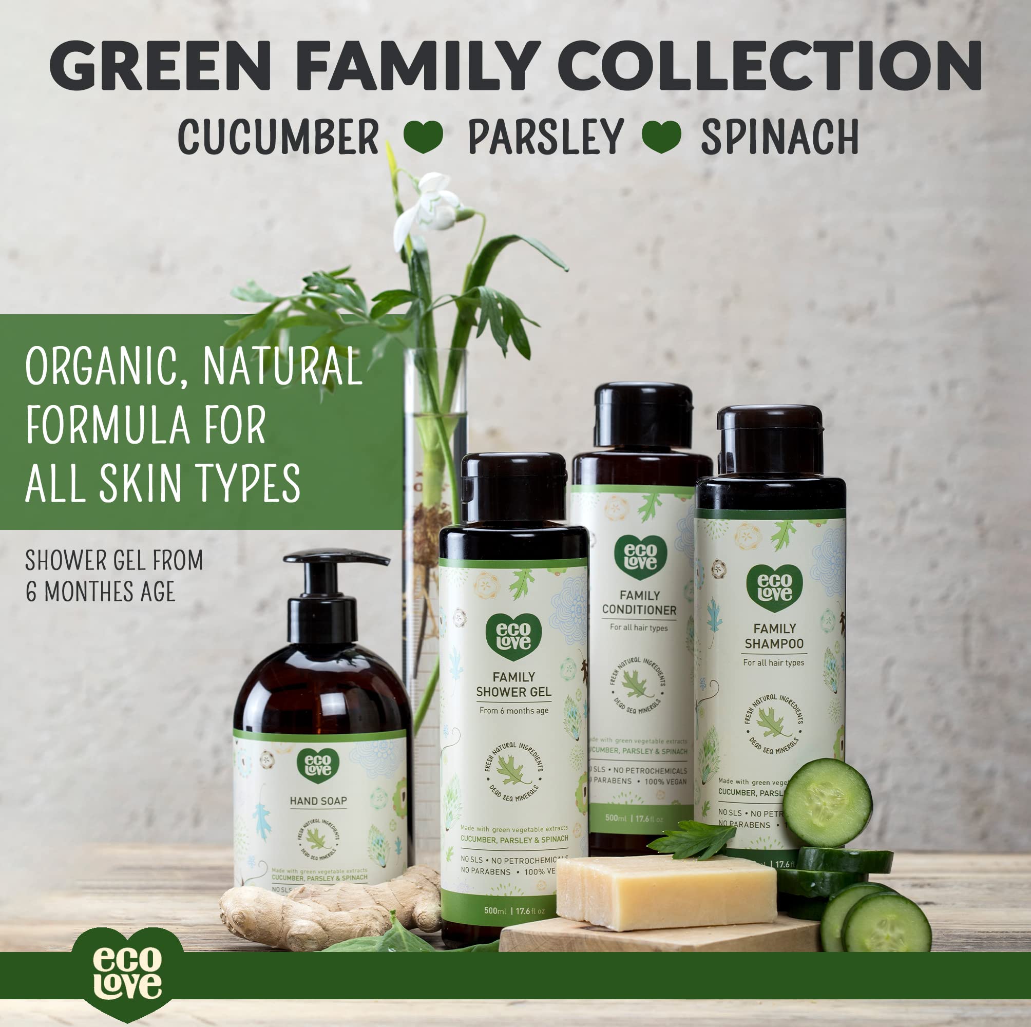 Foto 6 pulgar | Gel De Ducha Ecolove Natural Hidratante Con Pepino Orgánico 500 Ml - Venta Internacional.