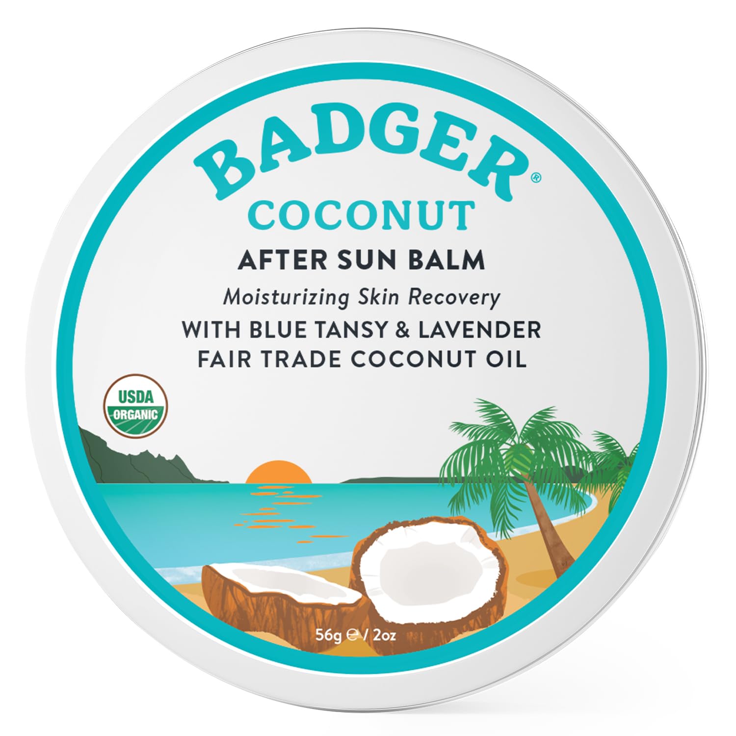 Foto 1 | Bálsamo Para Después Del Sol Badger Coconut Con Manteca De Cacao Orgánica 60 Ml - Venta Internacional.