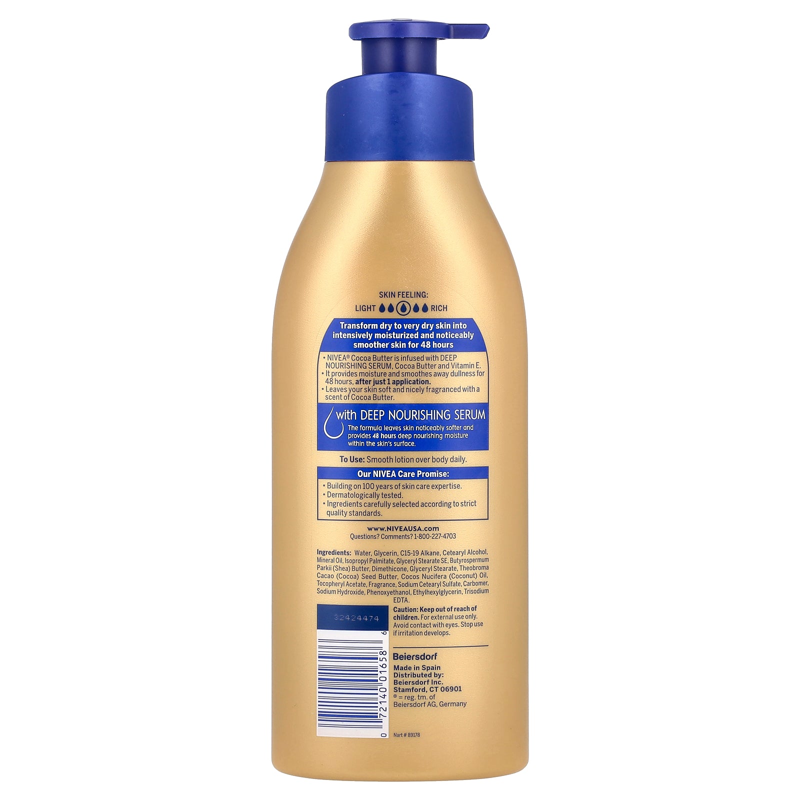Foto 3 pulgar | Loción Corporal Nivea Cocoa Butter 500ml - Venta Internacional.