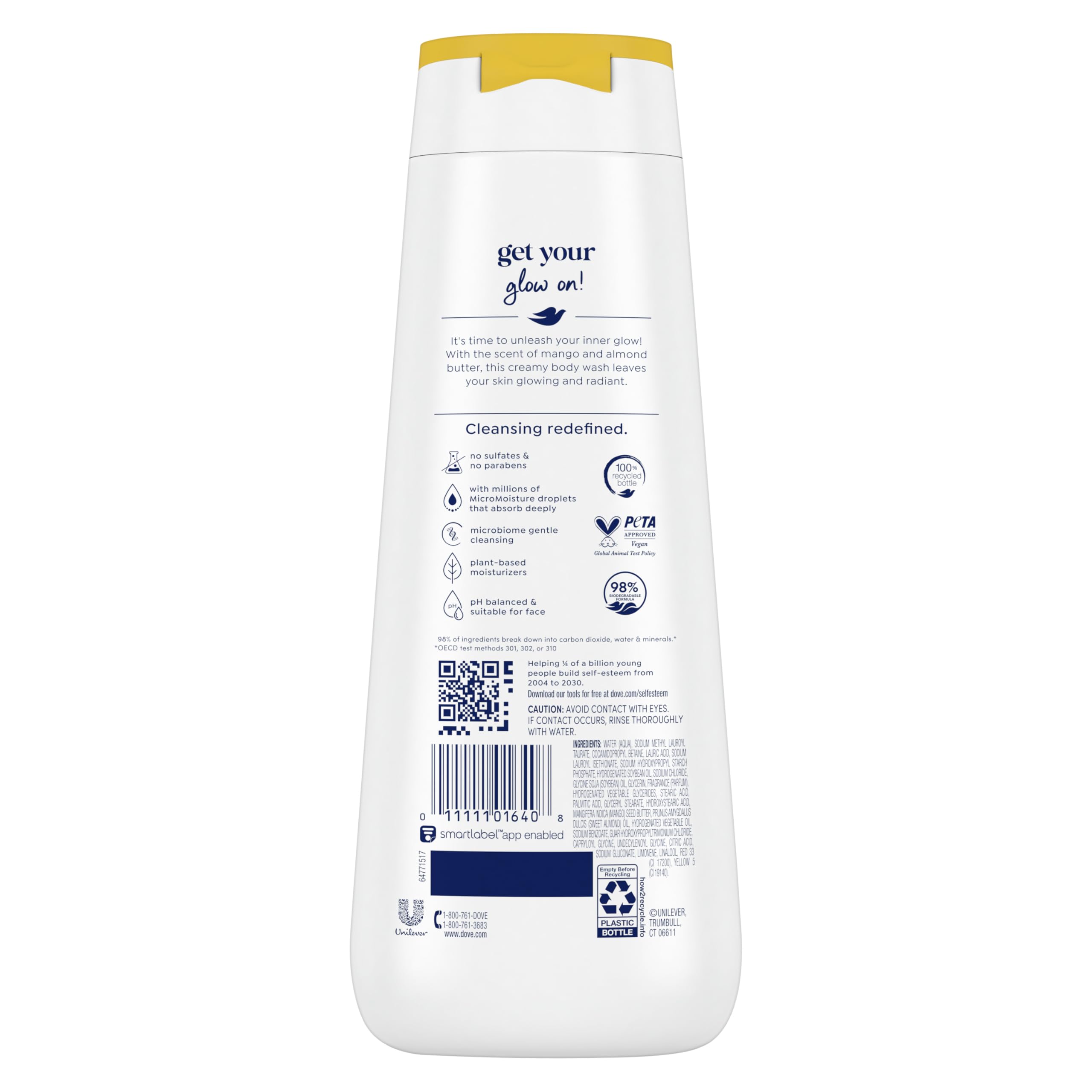 Foto 3 pulgar | Gel De Baño Dove Glow Con Mantequilla De Mango Y Almendras 591 Ml  24 Horas - Venta Internacional.