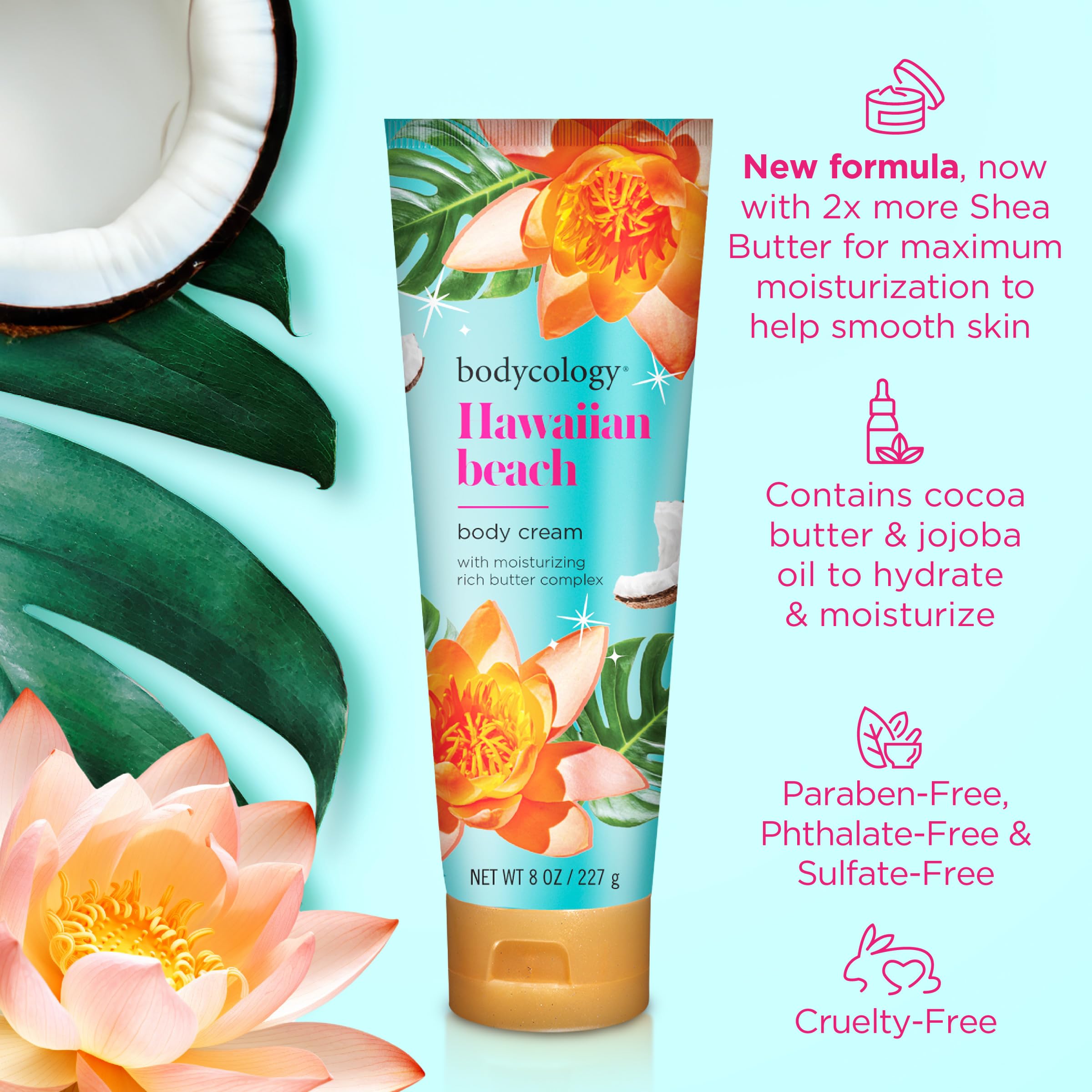Foto 5 pulgar | Crema Corporal Bodycology Manteca De Karité Hawaiian Beach 240ml - Venta Internacional.
