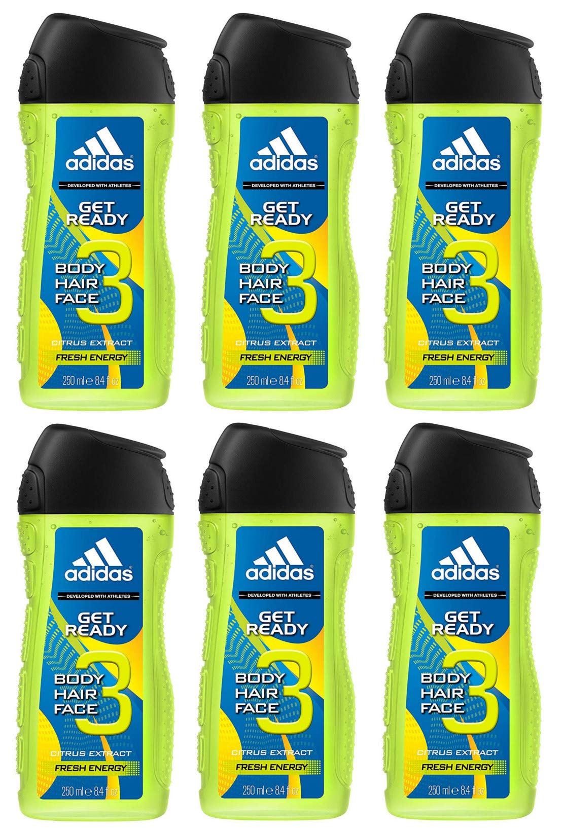 Foto 4 pulgar | Gel De Ducha Adidas Get Ready 3 En 1 De 250 Ml Para Cuerpo  Cabello Y Rostro - Venta Internacional.