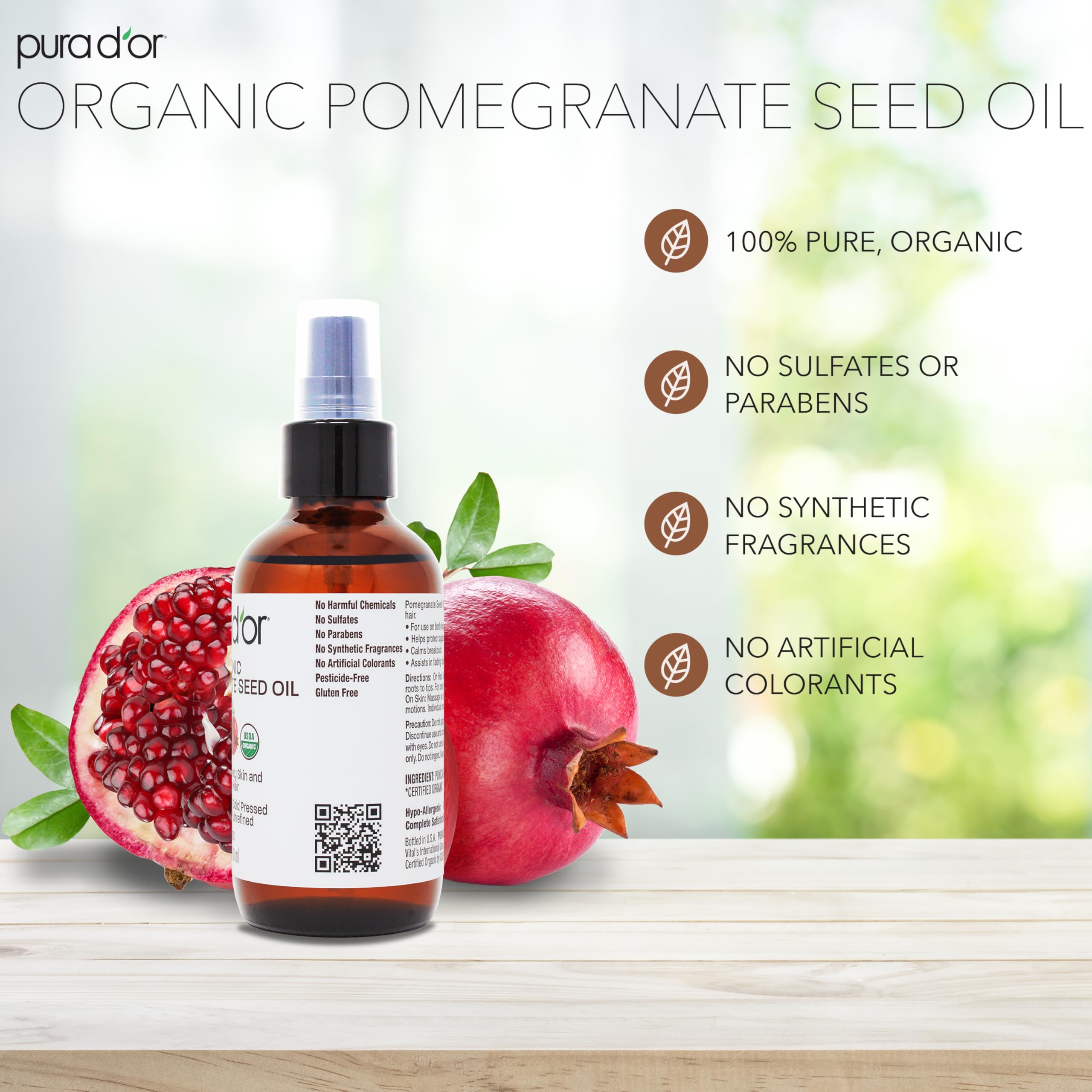 Foto 4 pulgar | Aceite De Granada Pura D'or 120 Ml 100% Puro Orgánico Usda - Venta Internacional.