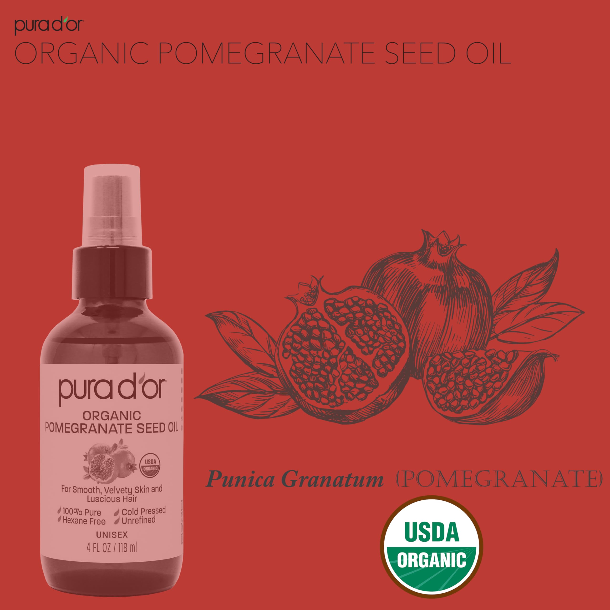 Foto 5 pulgar | Aceite De Granada Pura D'or 120 Ml 100% Puro Orgánico Usda - Venta Internacional.