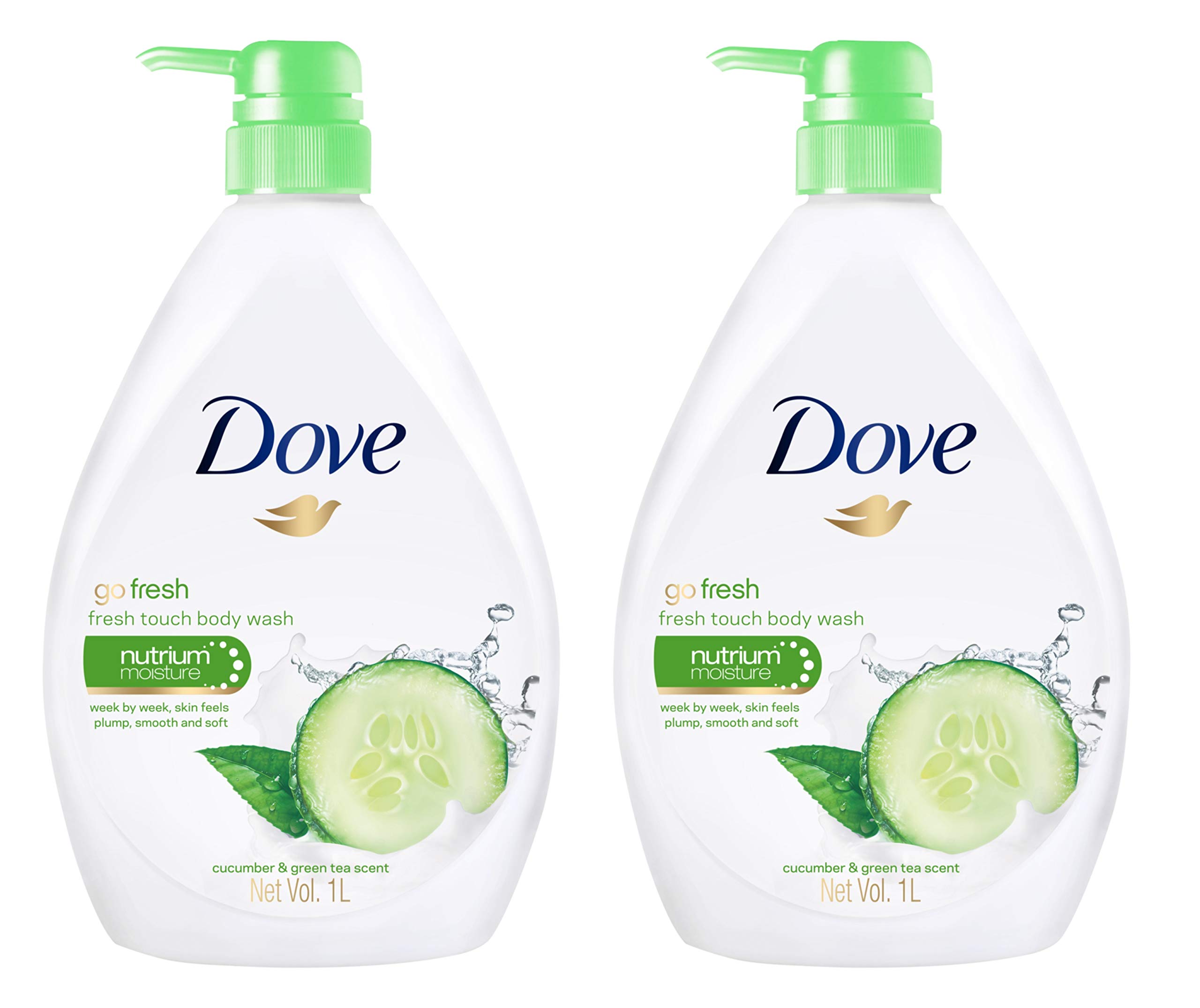 Foto 2 pulgar | Gel De Baño Dove Go Fresh  Nutritivo  Pepino Y Verde  1 Litro X 2 - Venta Internacional.
