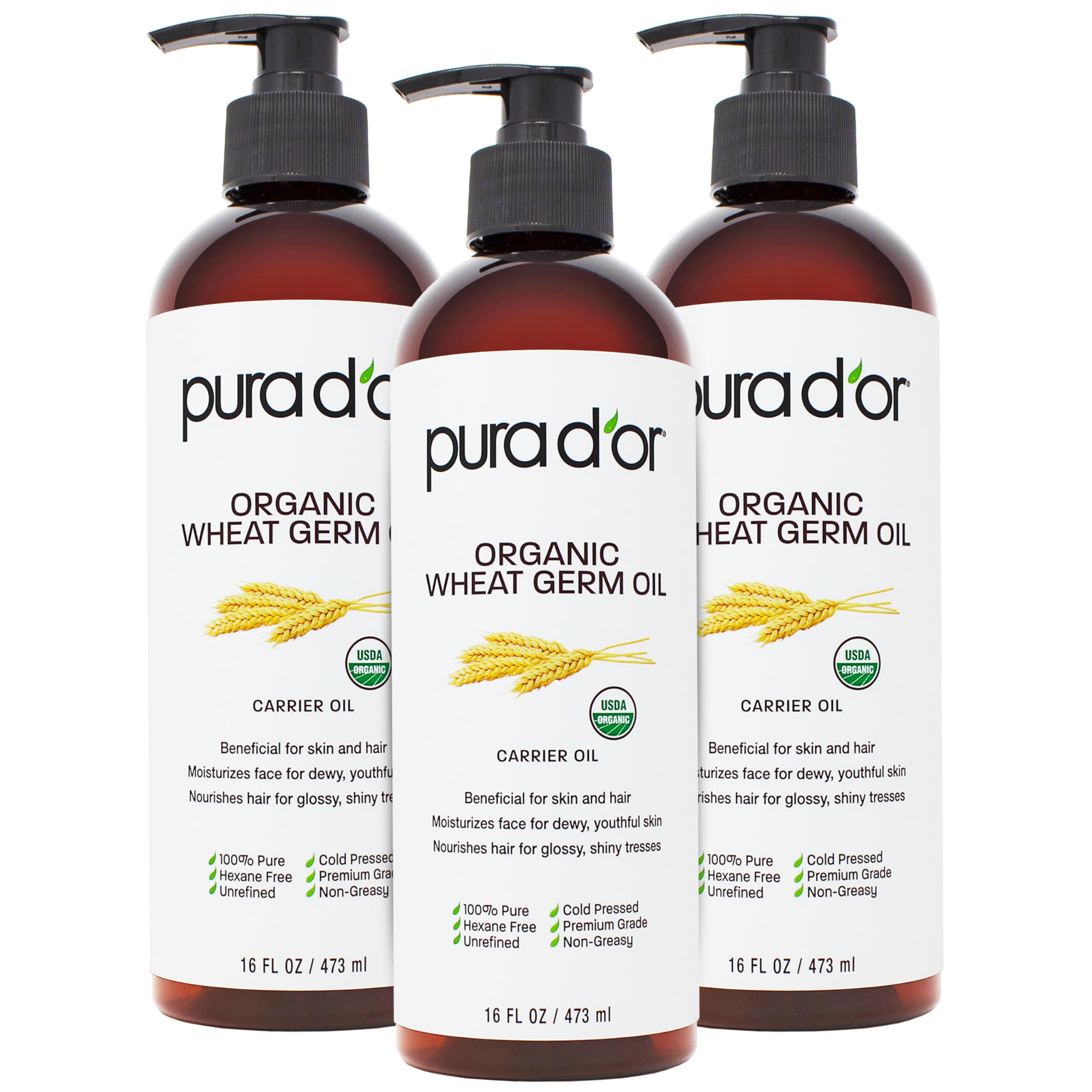 Foto 2 pulgar | Aceite De Germen De Trigo Pura D'or  100% Orgánico Puro  48 Oz  Prensado En Frío - Venta Internacional.