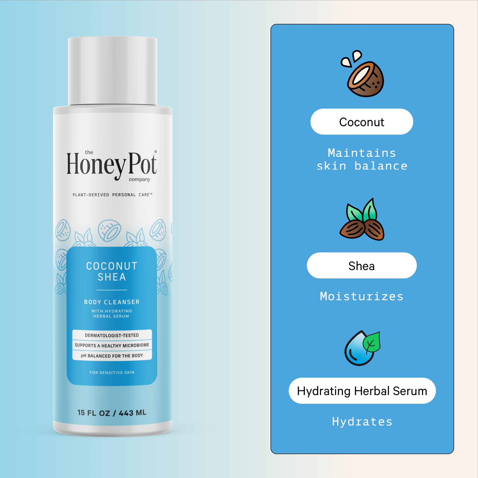Foto 3 | Gel De Baño The Honey Pot Company  Coco Y Karité  450 Ml  Para Mujer - Venta Internacional.